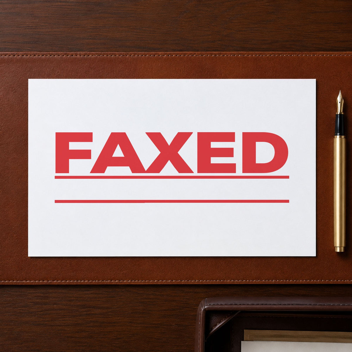 Close view of the "Faxed" mark left by Xstamper No. 3248