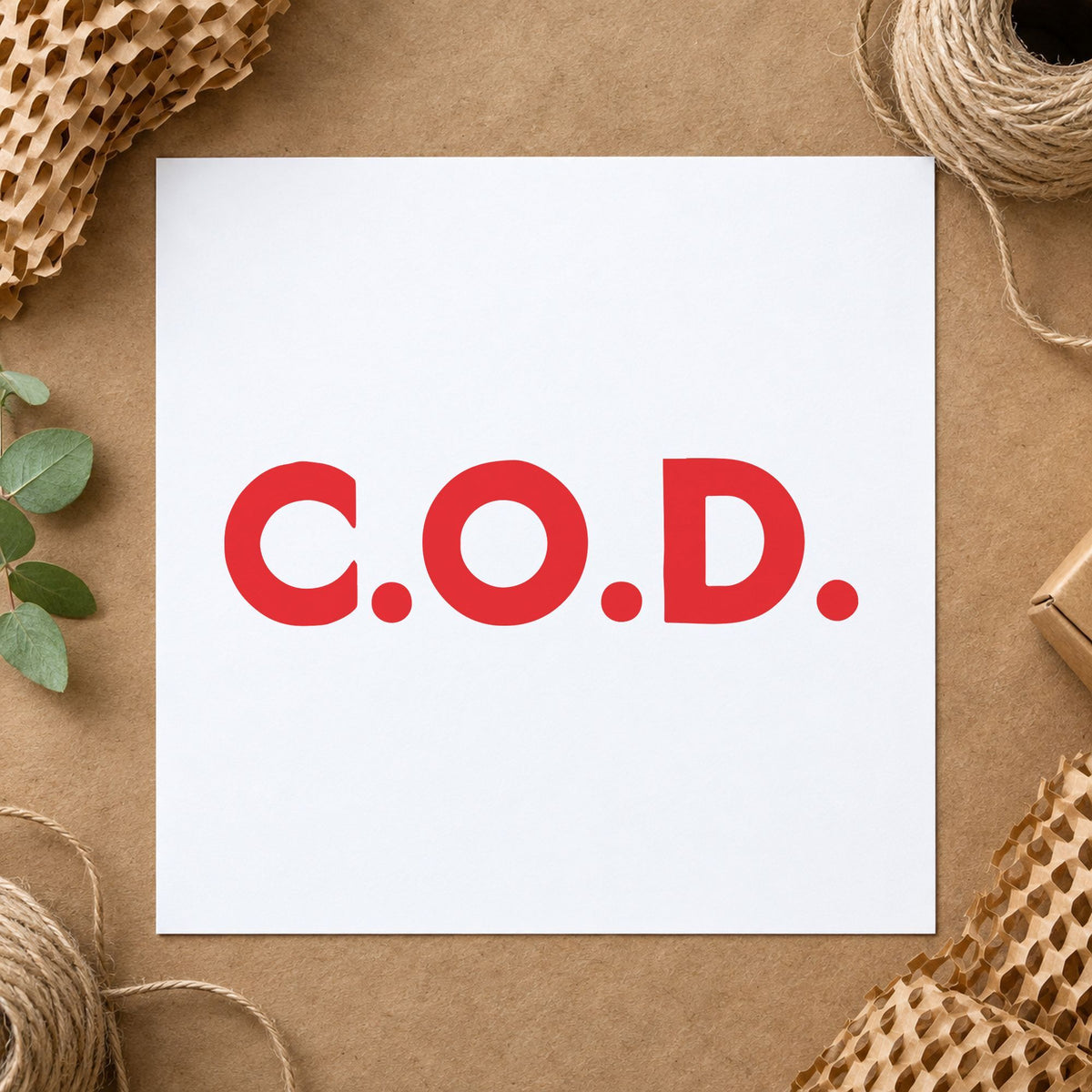 "C.O.D." imprint on a printed page, Xstamper No. 2026