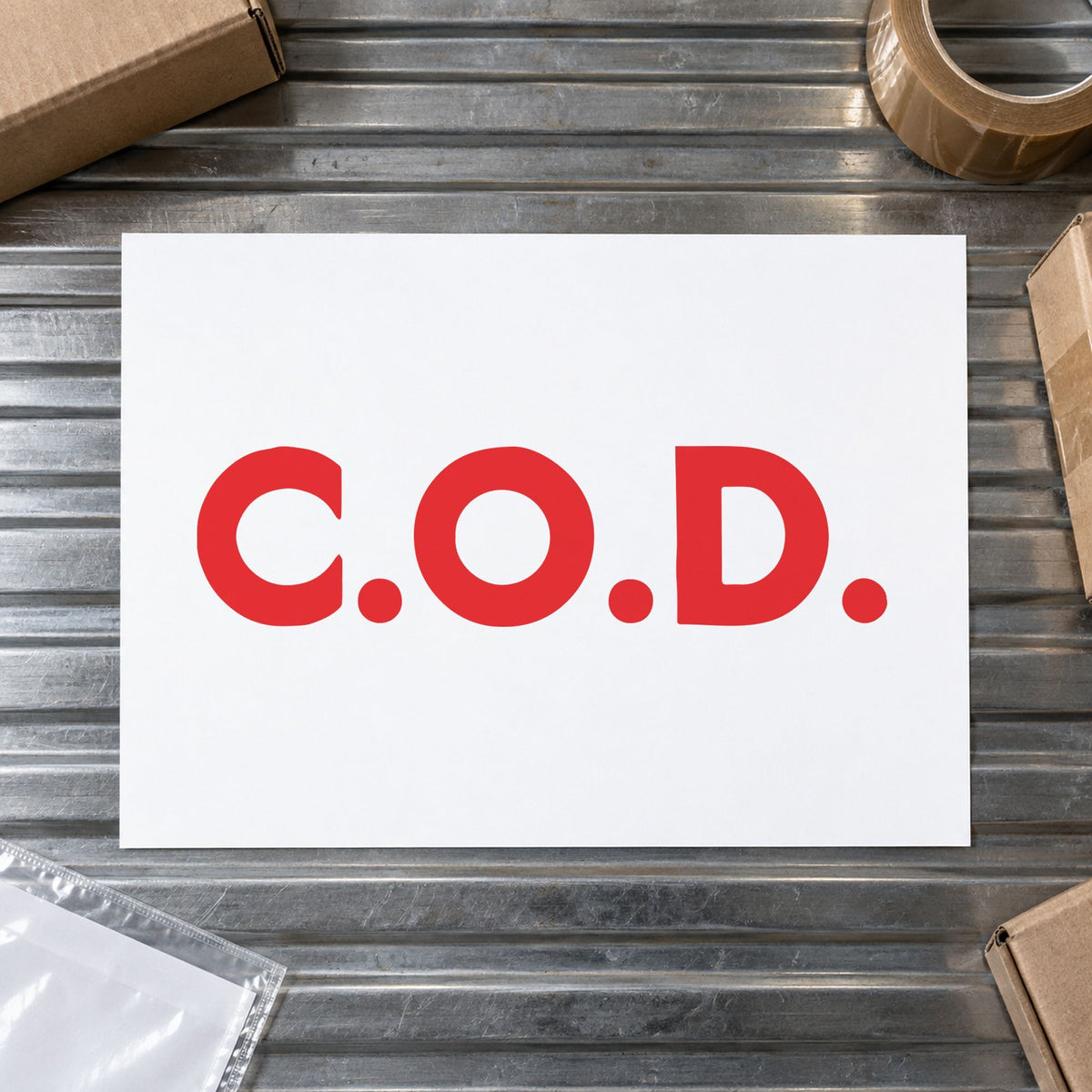 Close view of the "C.O.D." mark left by Xstamper No. 2026