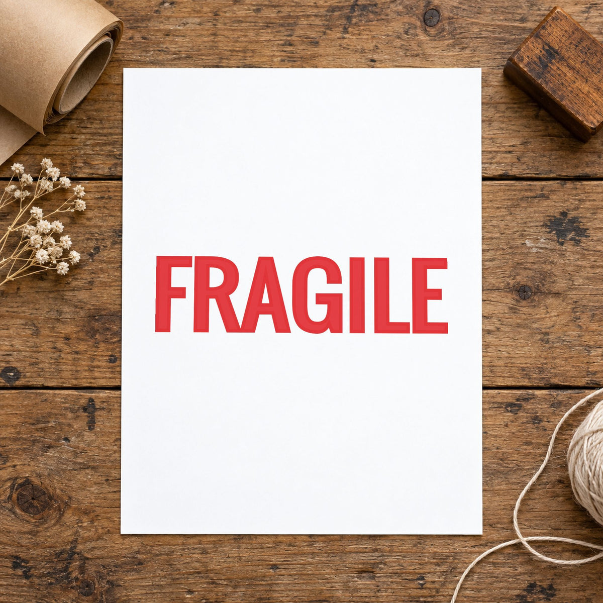 "Fragile" imprint sized 7/8 x 2-3/4 in on a document page