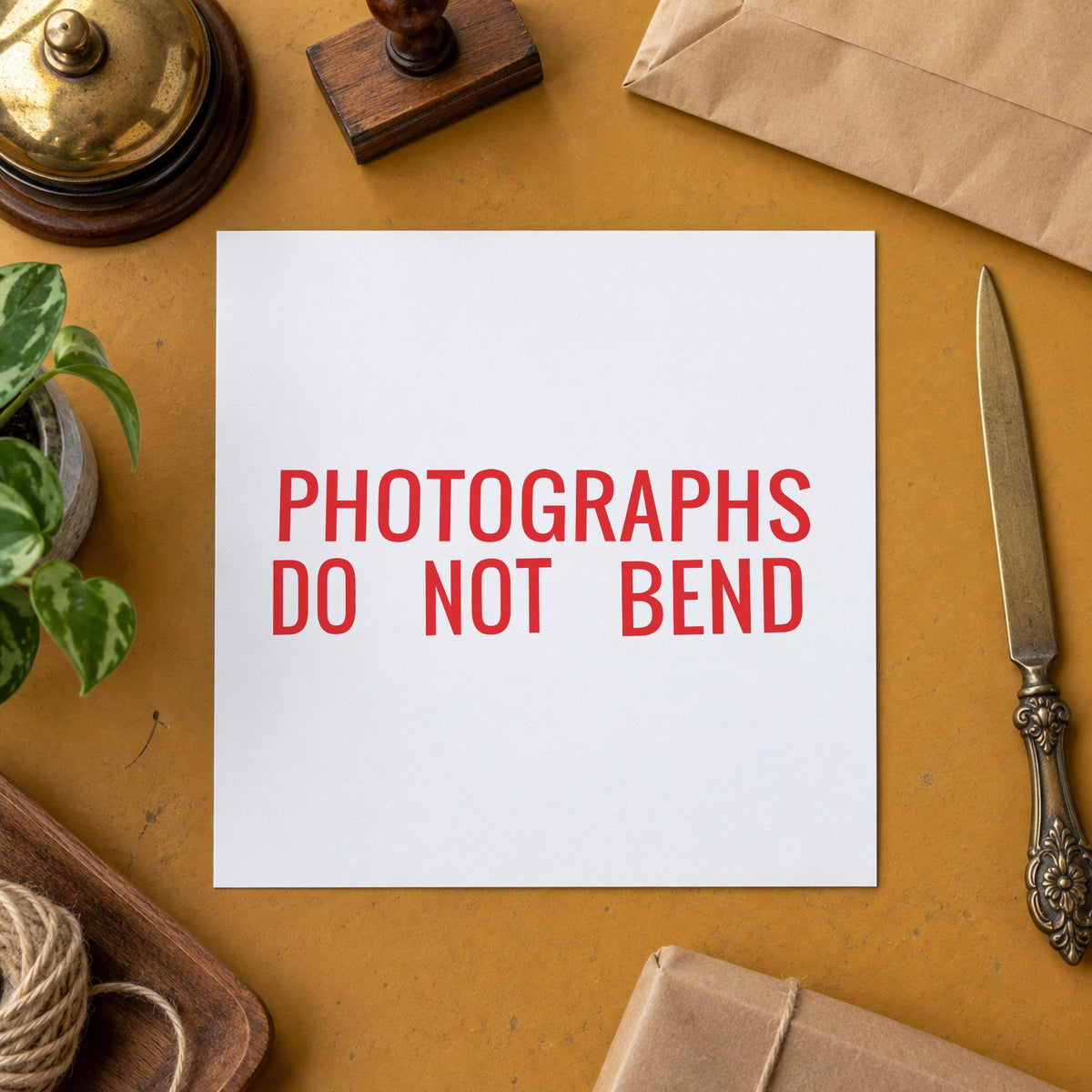 "Photographs do not bend" Xstamper stamp at work on everyday office paperwork