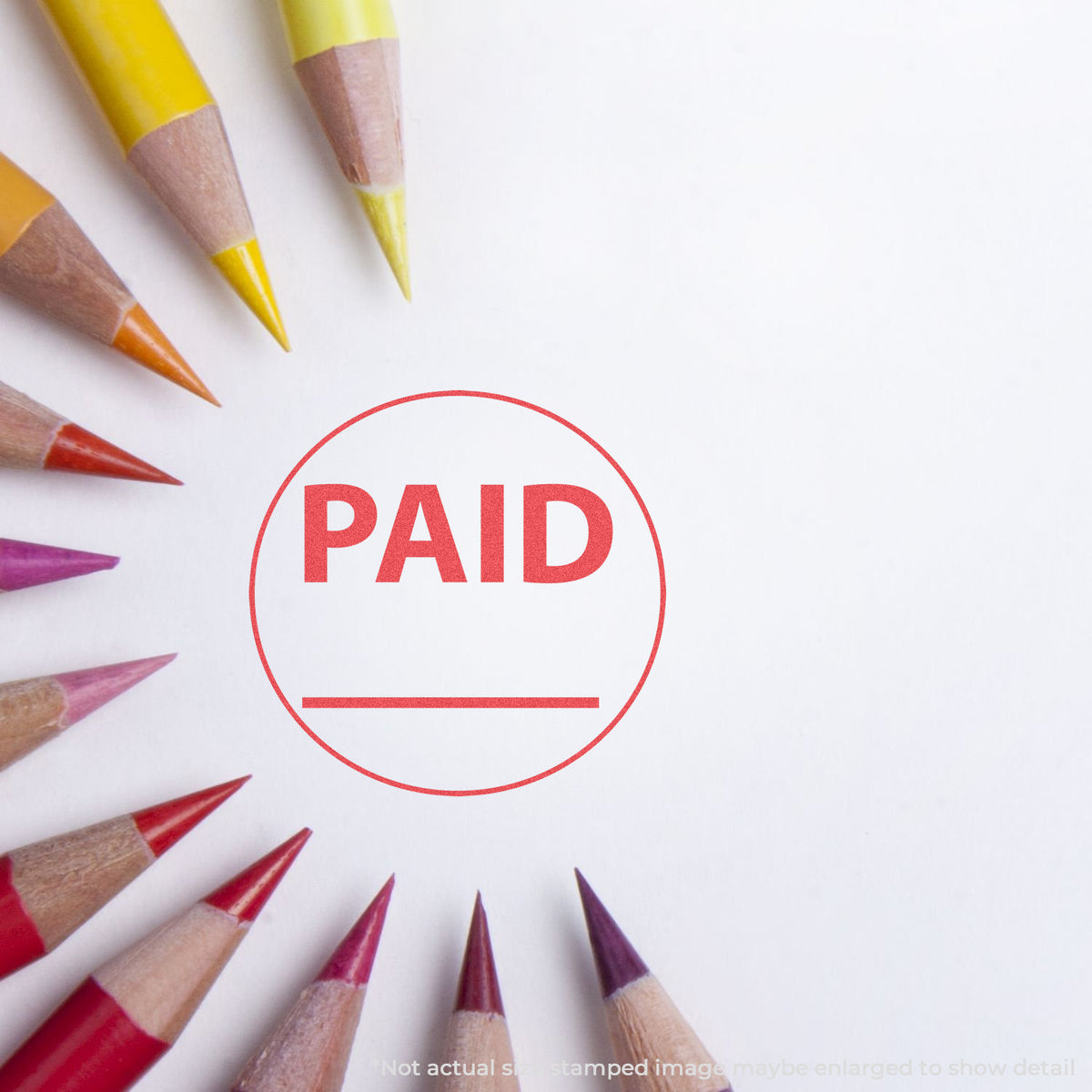 "Paid" Xstamper stamp used on filed paperwork