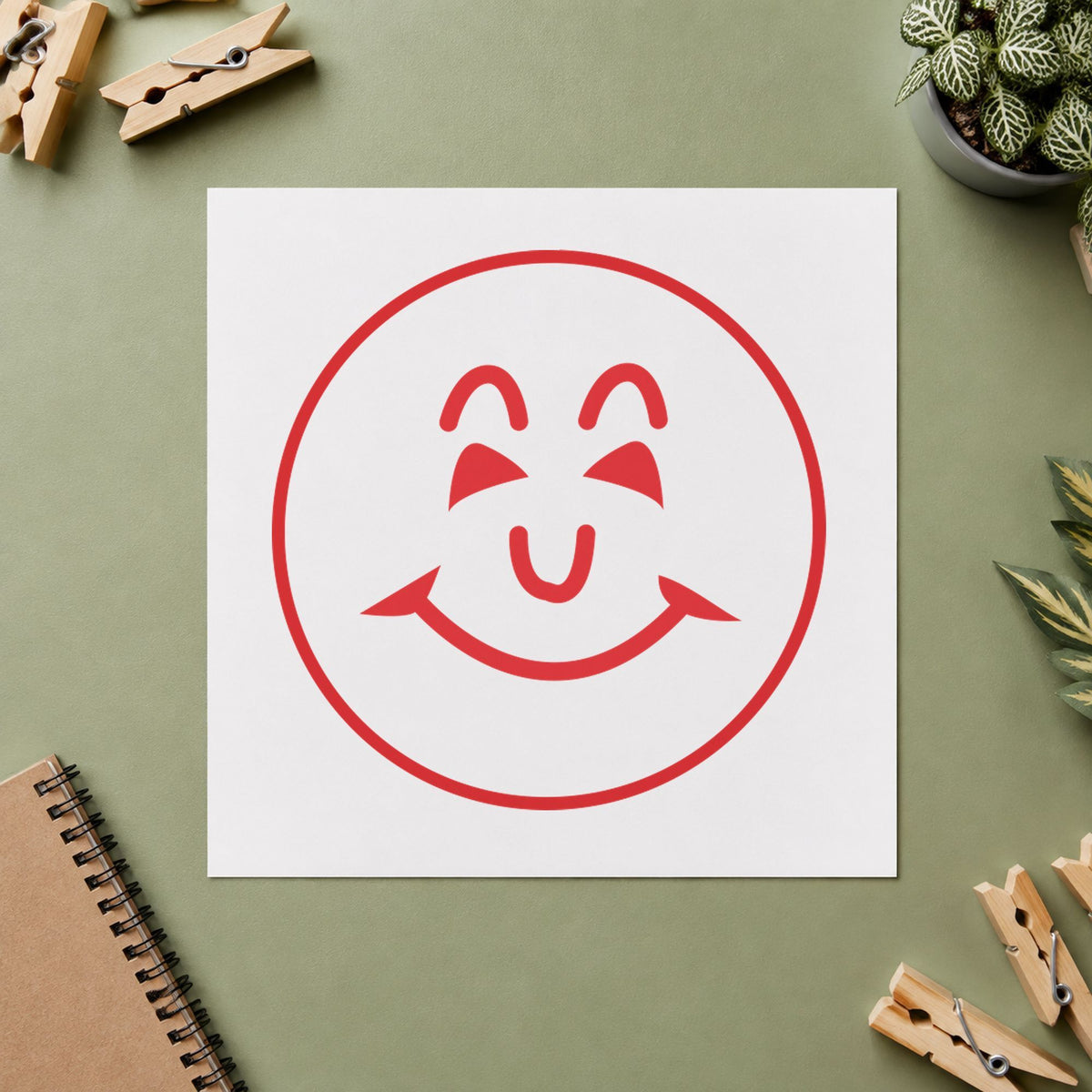 Close view of the "Smiley face" mark left by Xstamper No. 11303