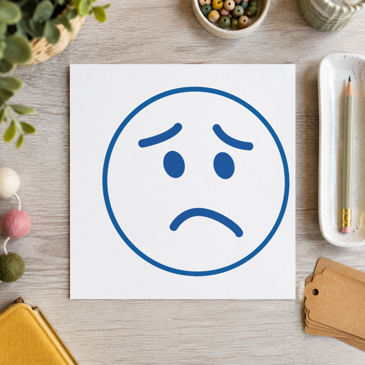 Close view of the "Frown face" mark left by Xstamper No. 11305