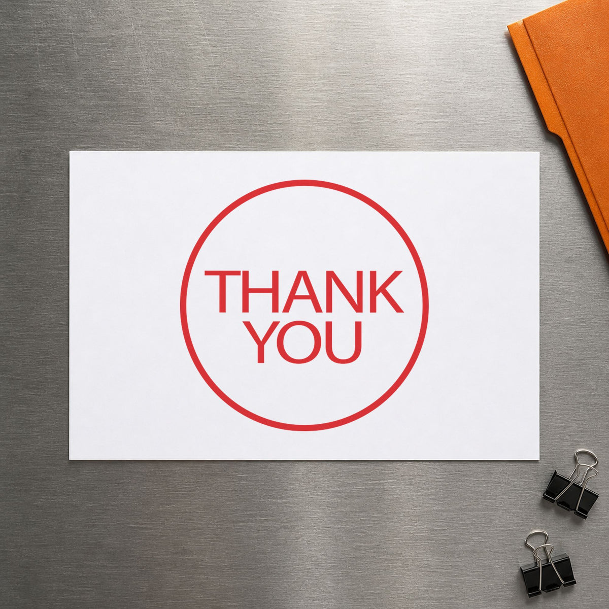 Close view of the "Thank you" mark left by Xstamper No. 11359