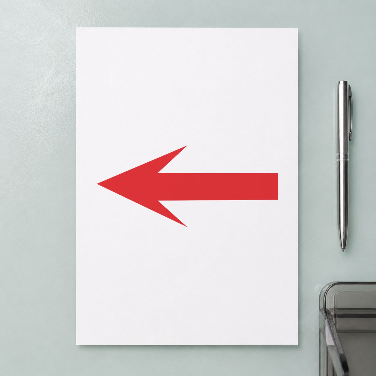 "Arrow" imprint on a printed page, Xstamper No. 11364