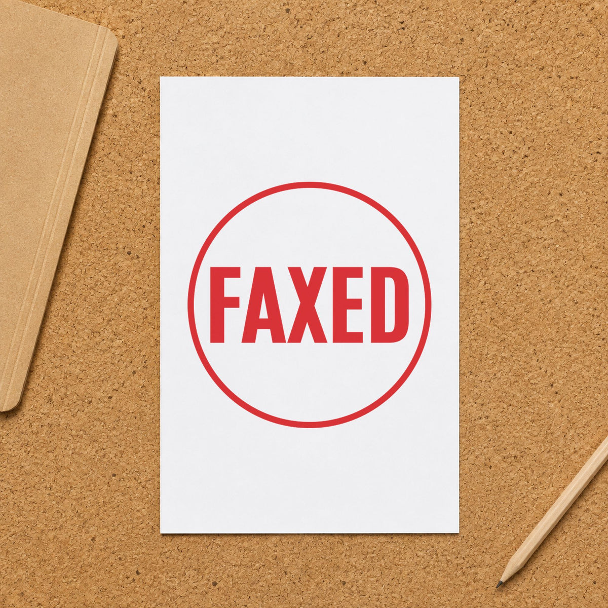 "Faxed" Xstamper stamp at work on everyday office paperwork