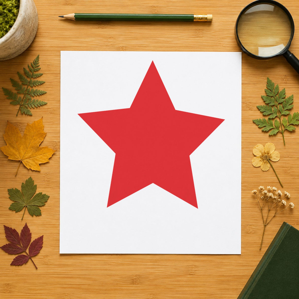 "Star" Xstamper stamp in use on paper, 5/8 in diameter round imprint