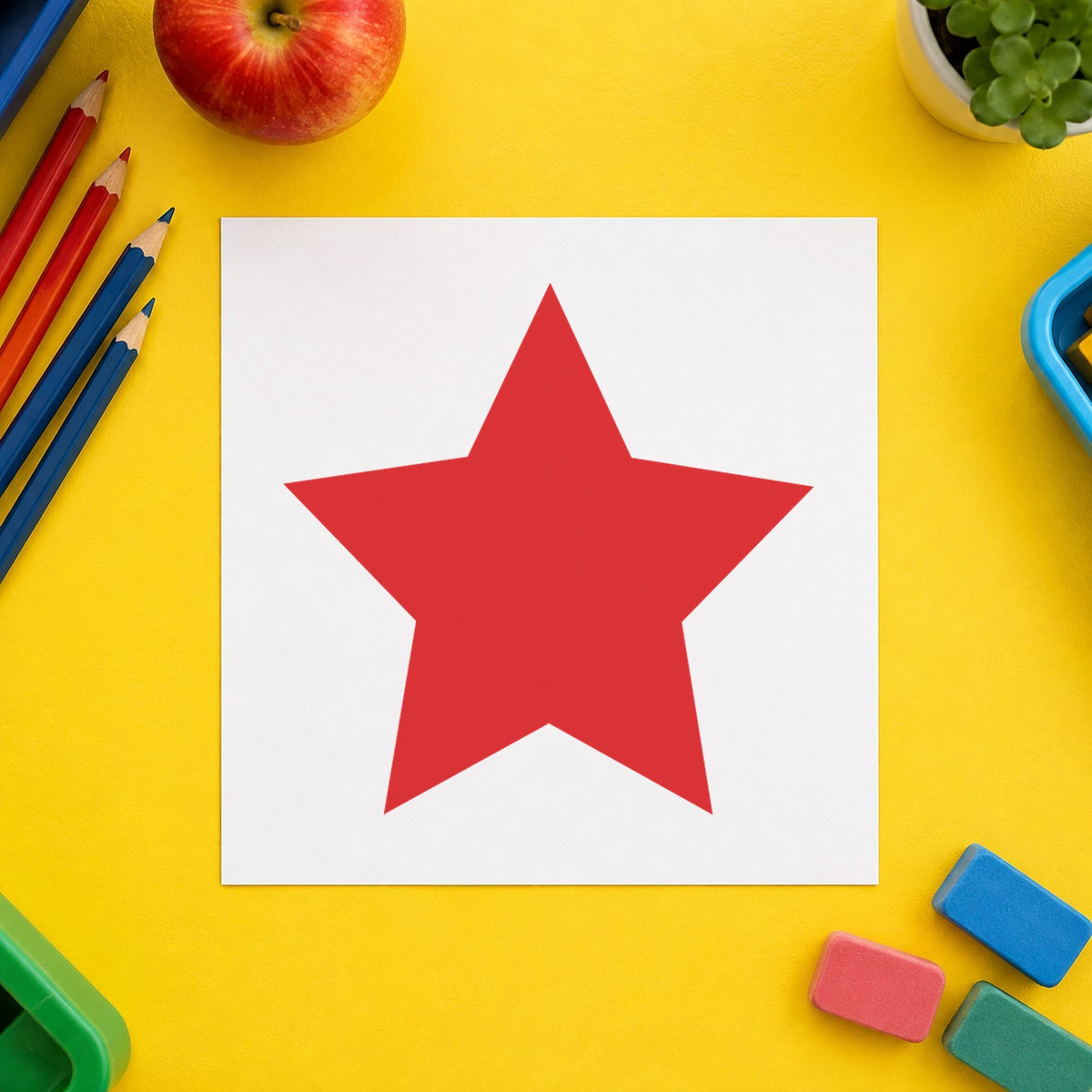 "Star" imprint sized 5/8 in diameter on a document page