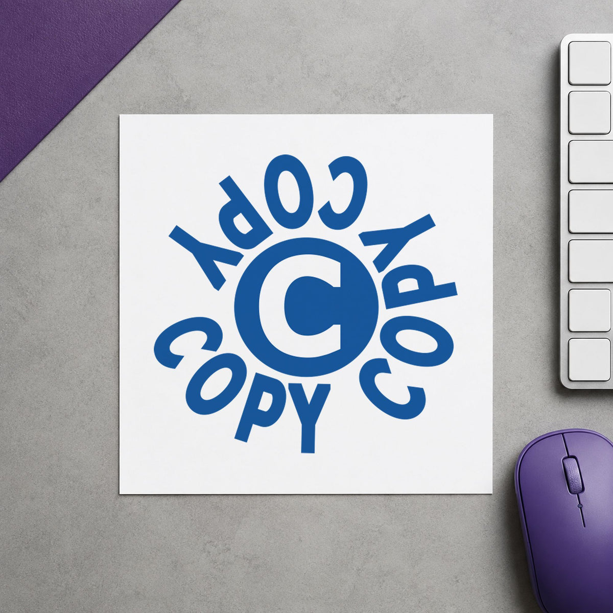"Copy" imprint sized 5/8 in diameter on a document page