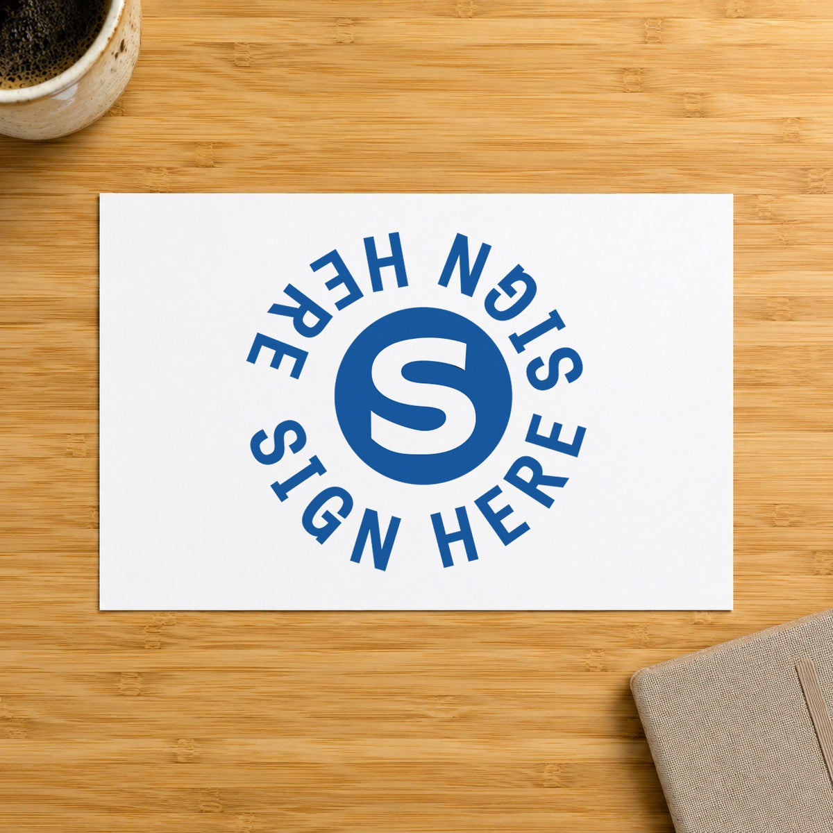 Close view of the "Sign here" mark left by Xstamper No. 11424