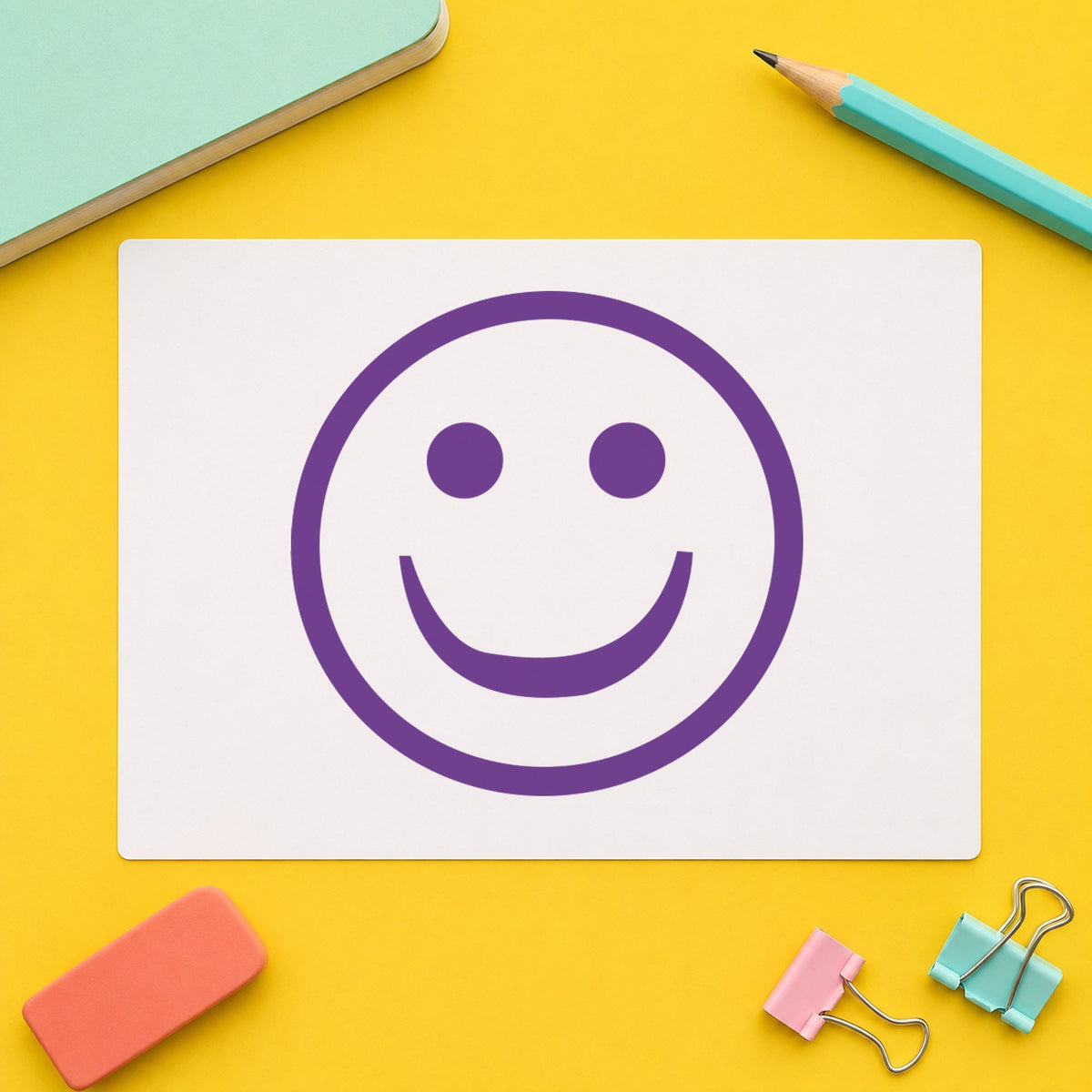 Close view of the "Smiley face" mark left by Xstamper No. 11420