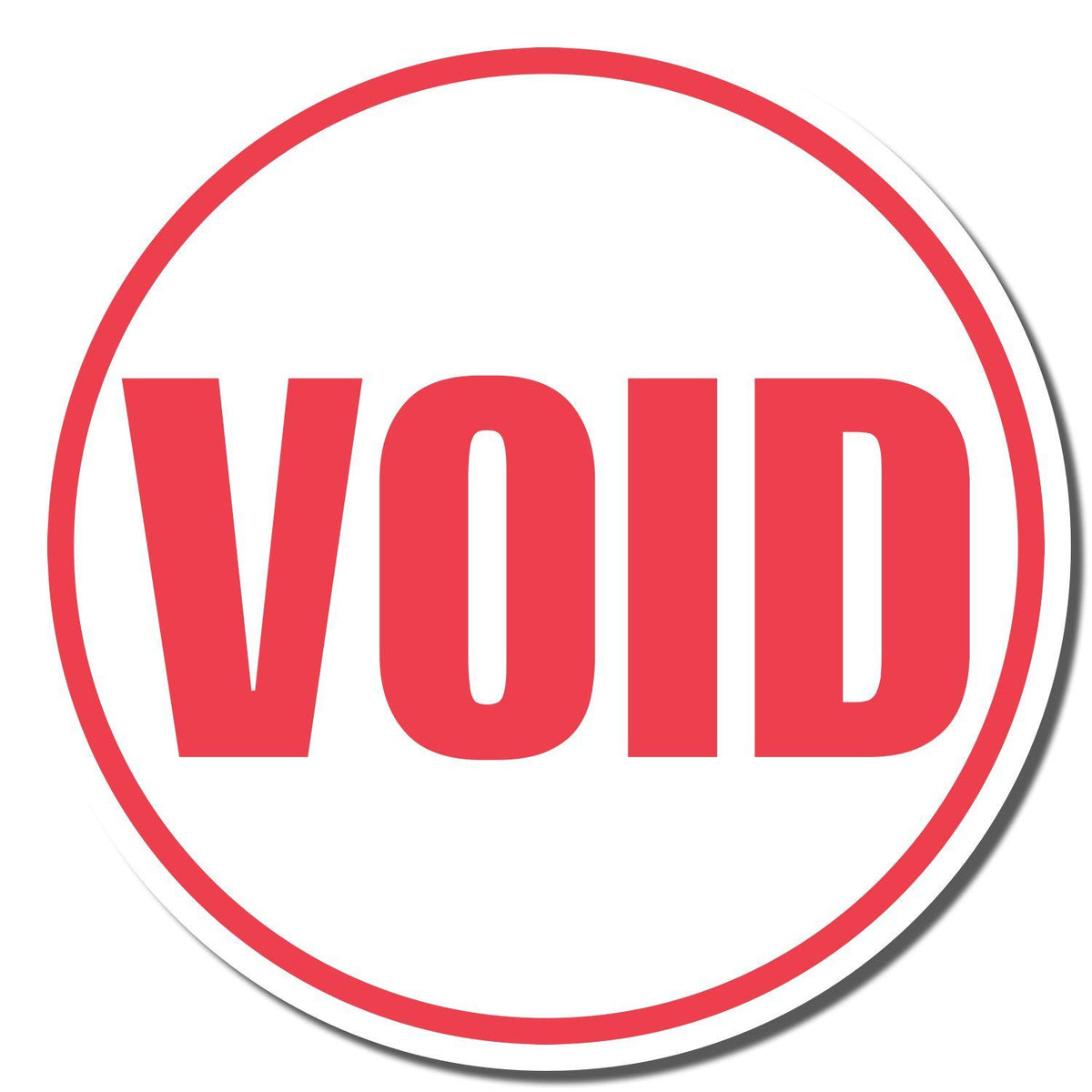 Enlarged view of the "Void" imprint this Xstamper No. 11419 stamp prints