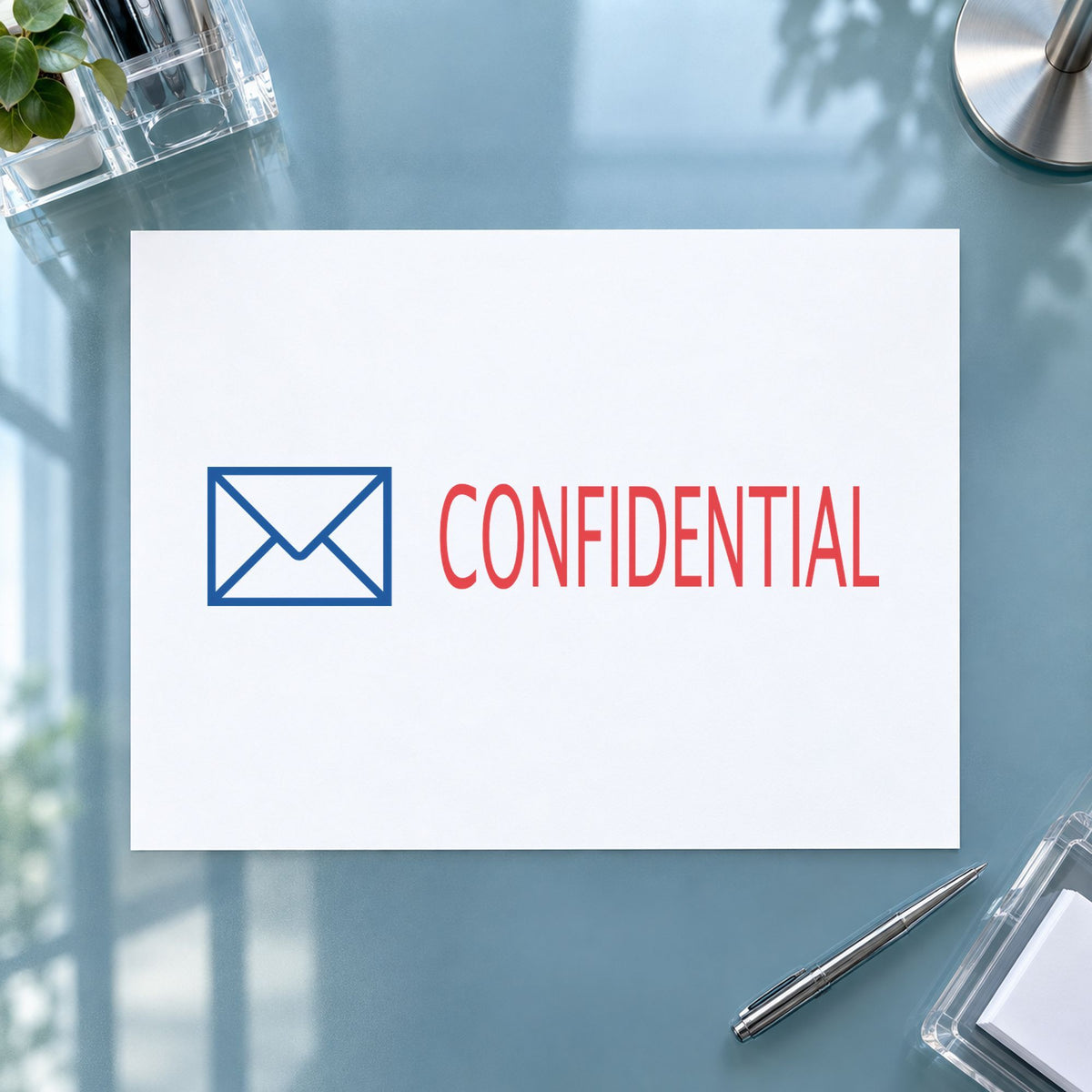 "Confidential" Xstamper No. 2034 stamp shown in everyday handling