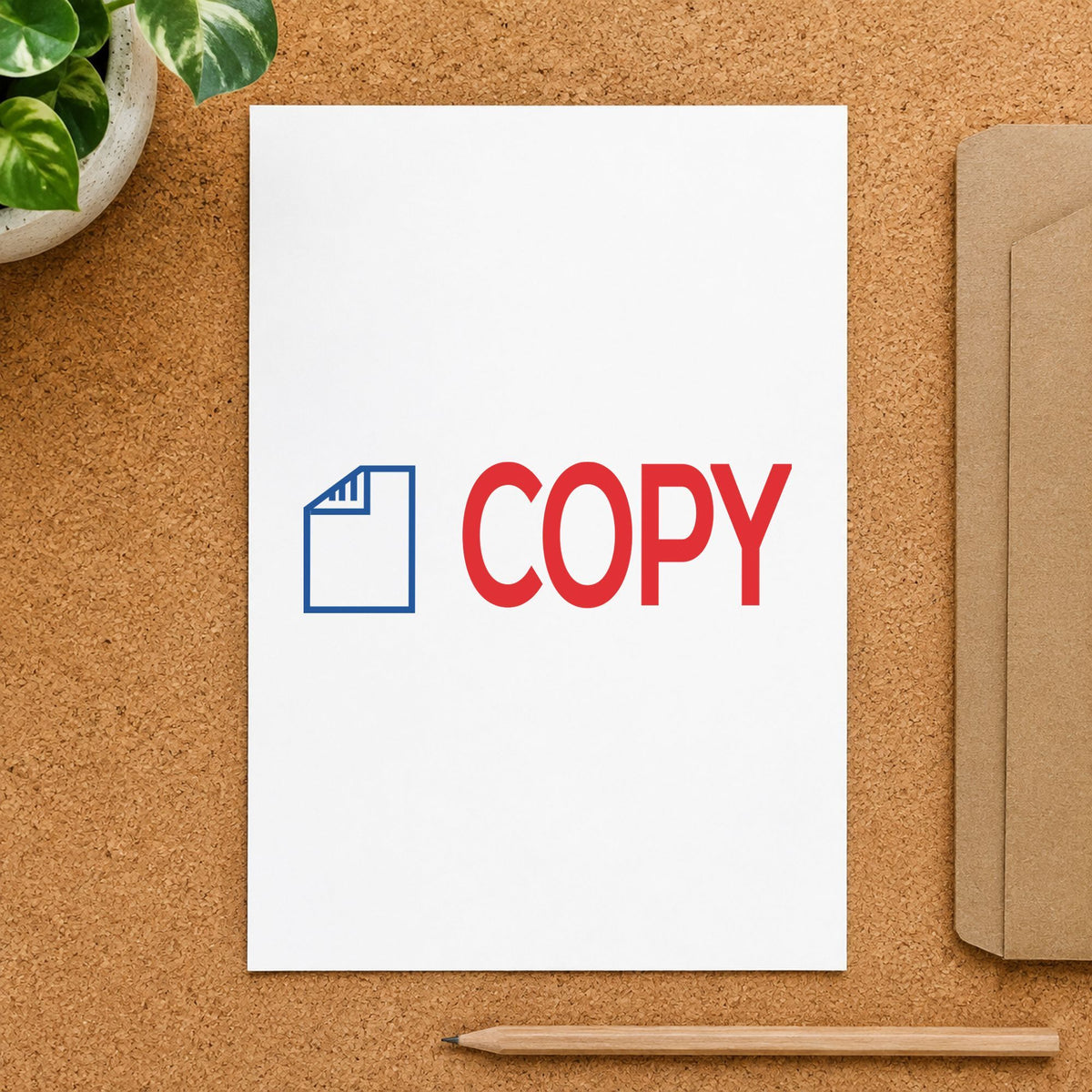 "Copy" Xstamper No. 2022 stamp shown in everyday handling