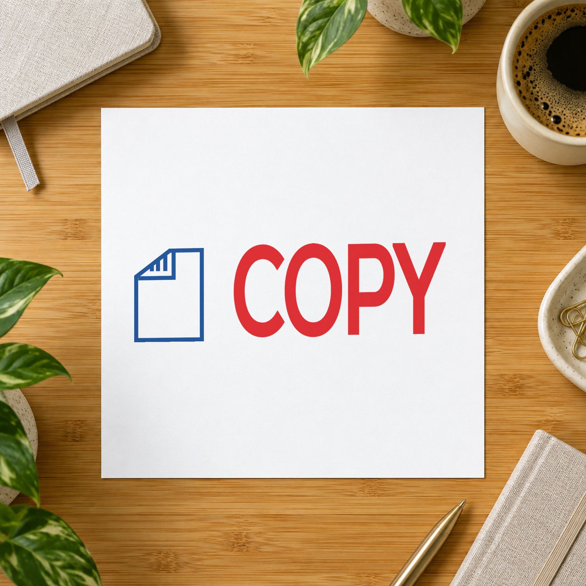 "Copy" imprint on a printed page, Xstamper No. 2022