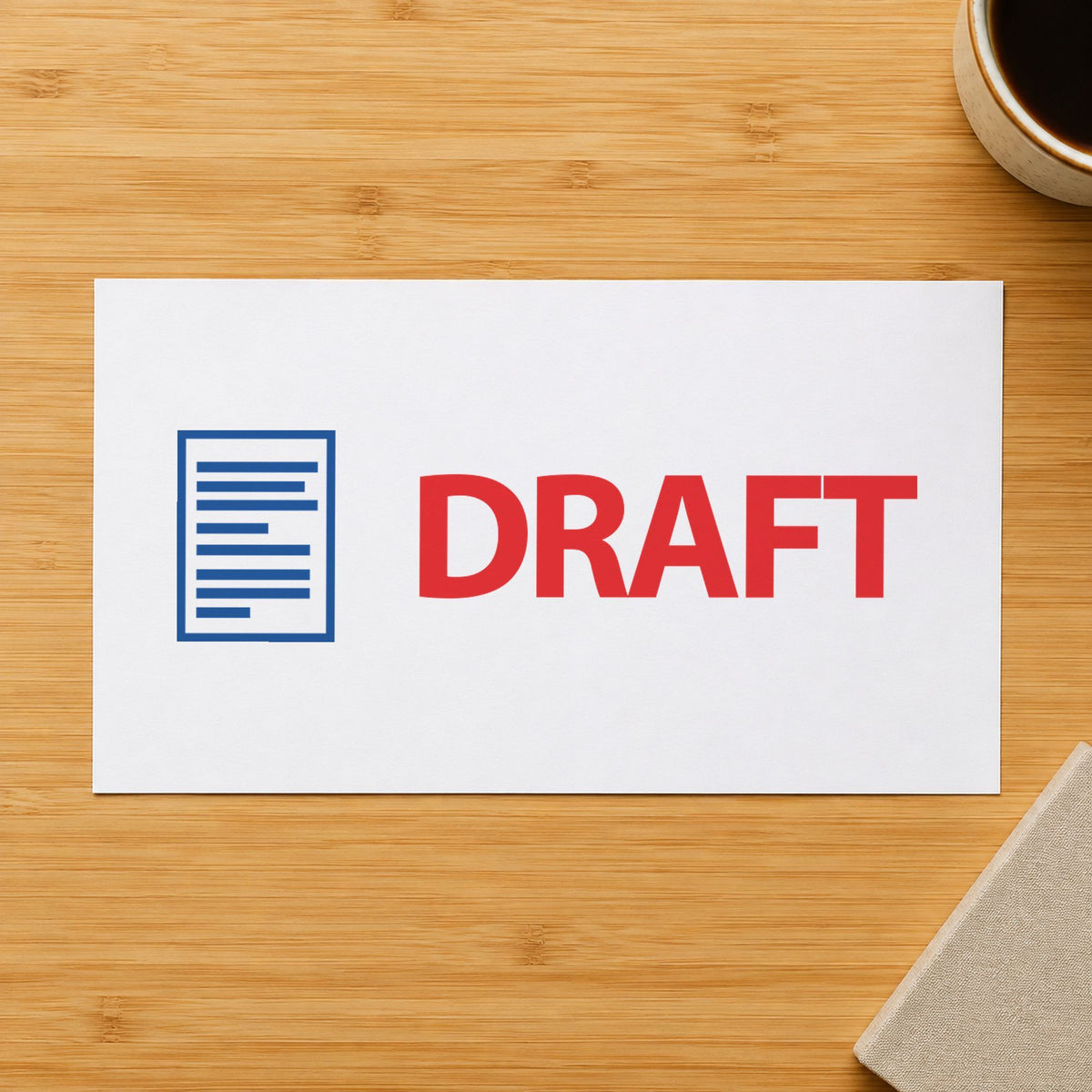 "Draft" imprint sized 1/2 x 1-5/8 in on a document page