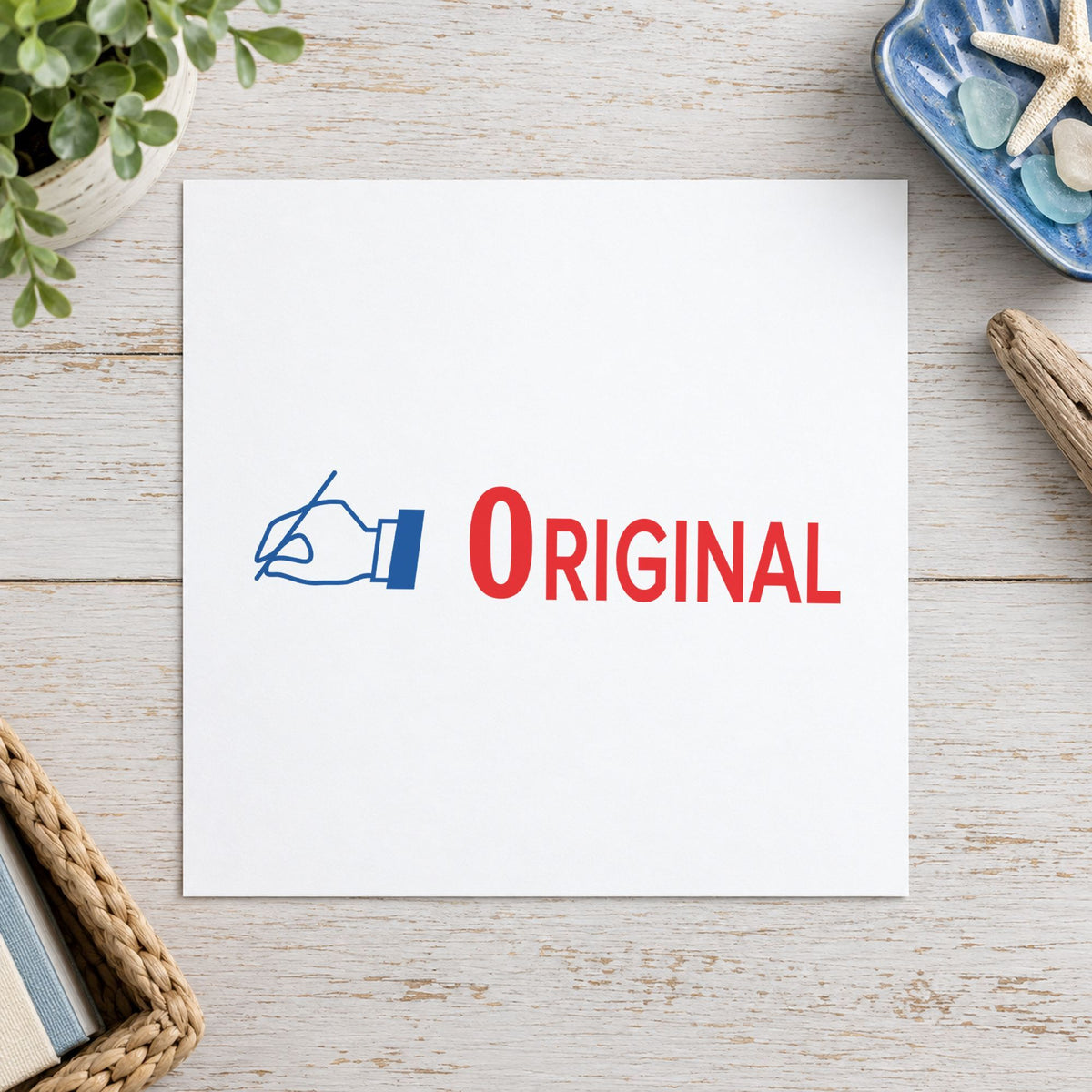 "Original" imprint sized Approximately 1/2 in tall x 1-5/8 in wide on a document page