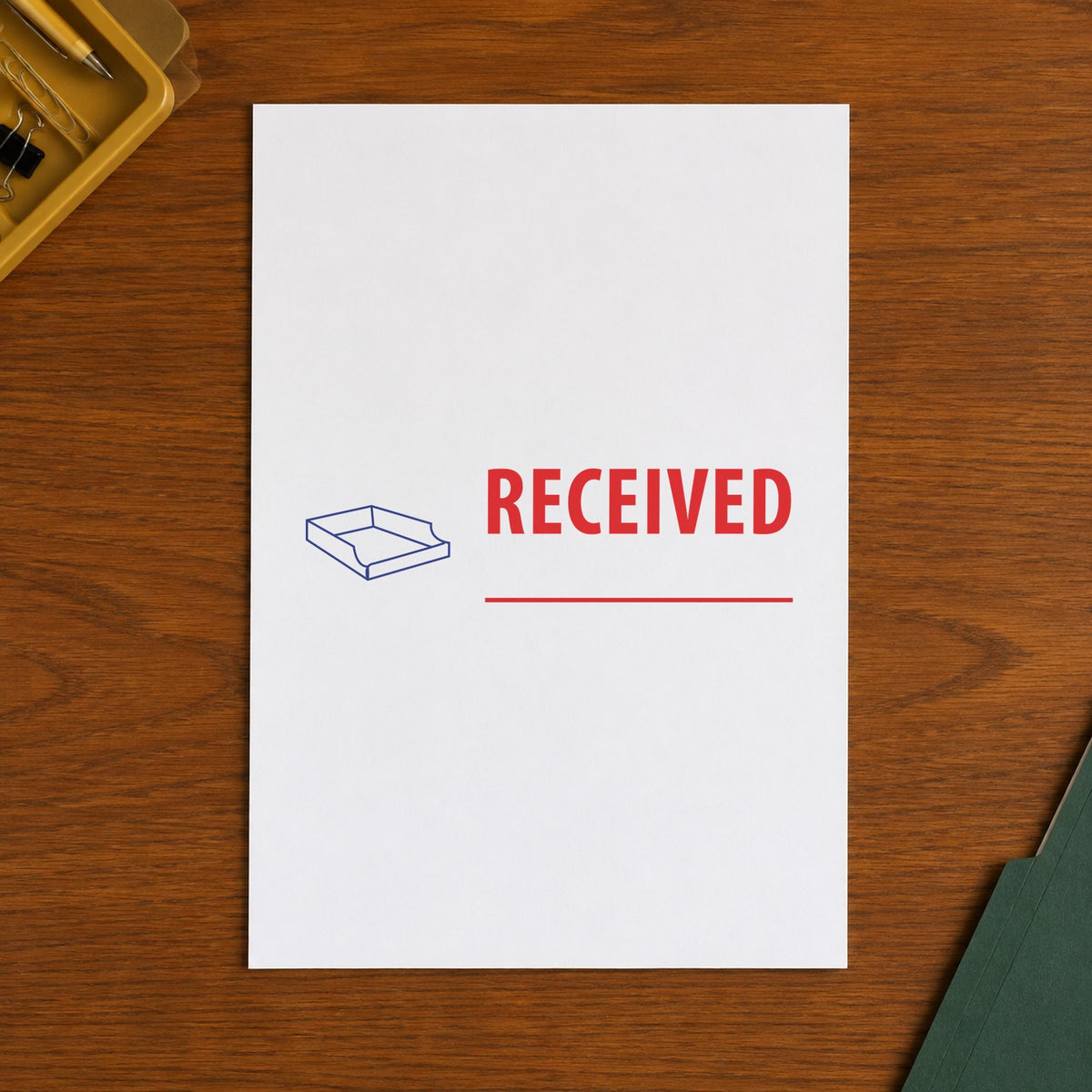 "Received" imprint sized Approximately 1/2 in tall x 1-5/8 in wide on a document page