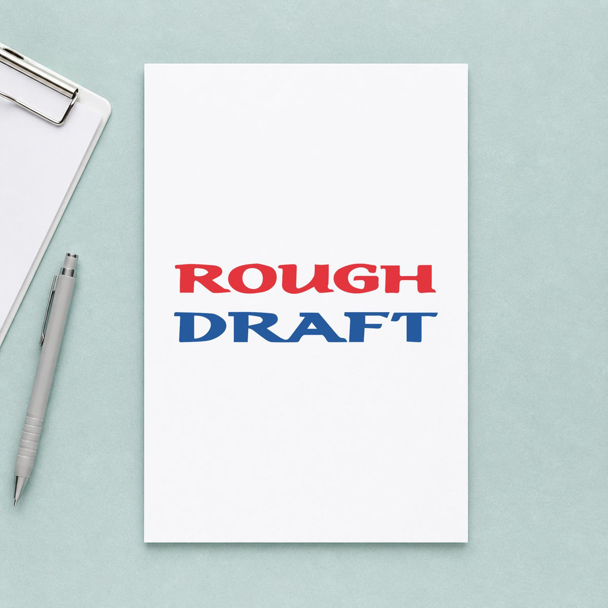 "Rough draft" imprint on a printed page, Xstamper No. 2033