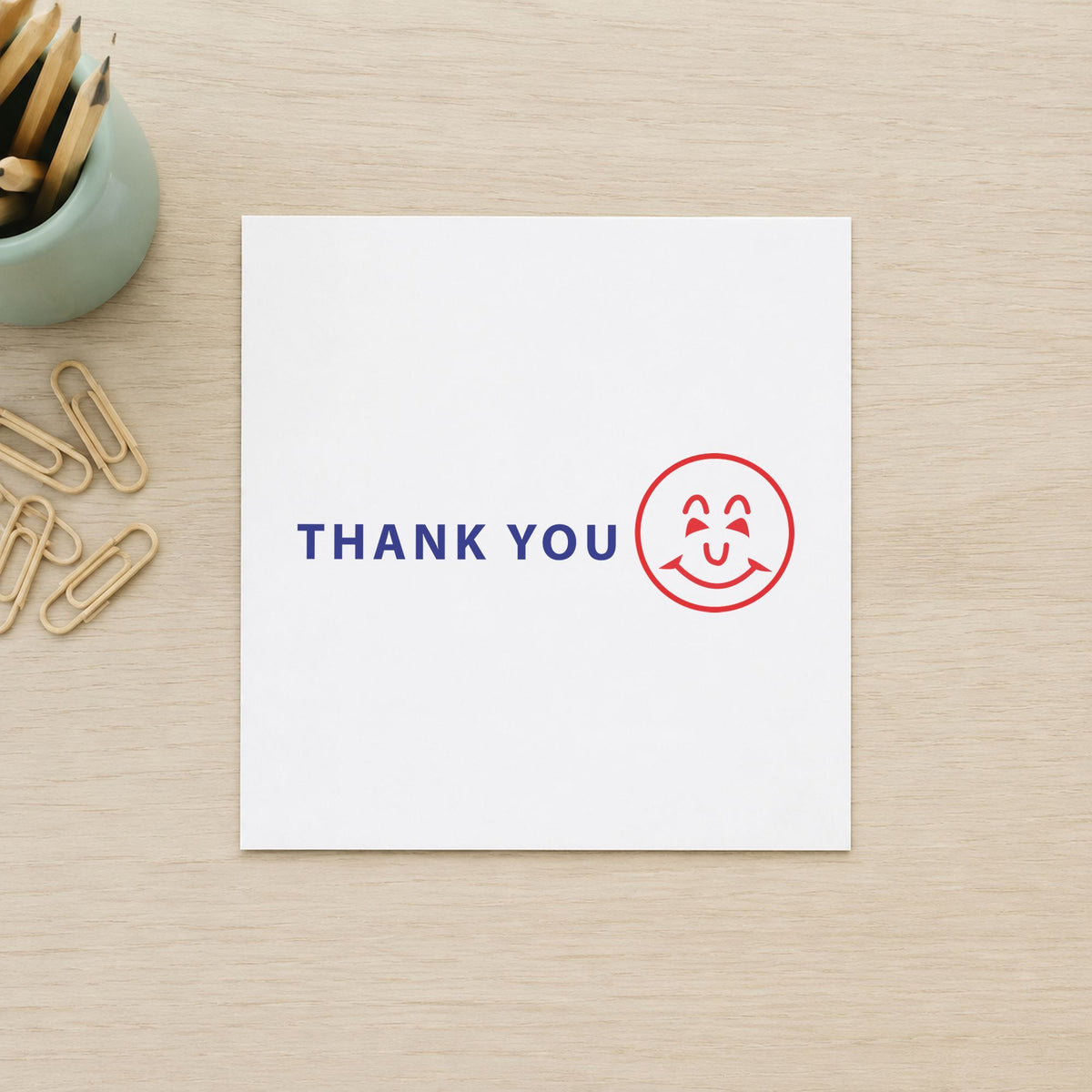 Close view of the "Thank you" mark left by Xstamper No. 2018
