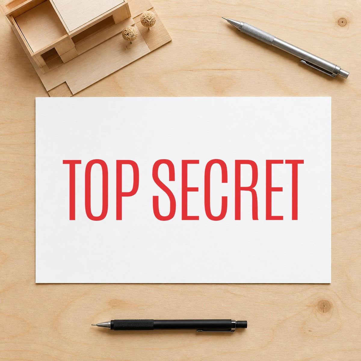 Close view of the "Top secret" mark left by Xstamper No. 1135