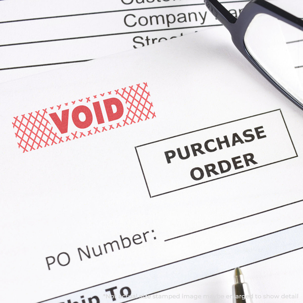 "Void" Xstamper stamp used on filed paperwork