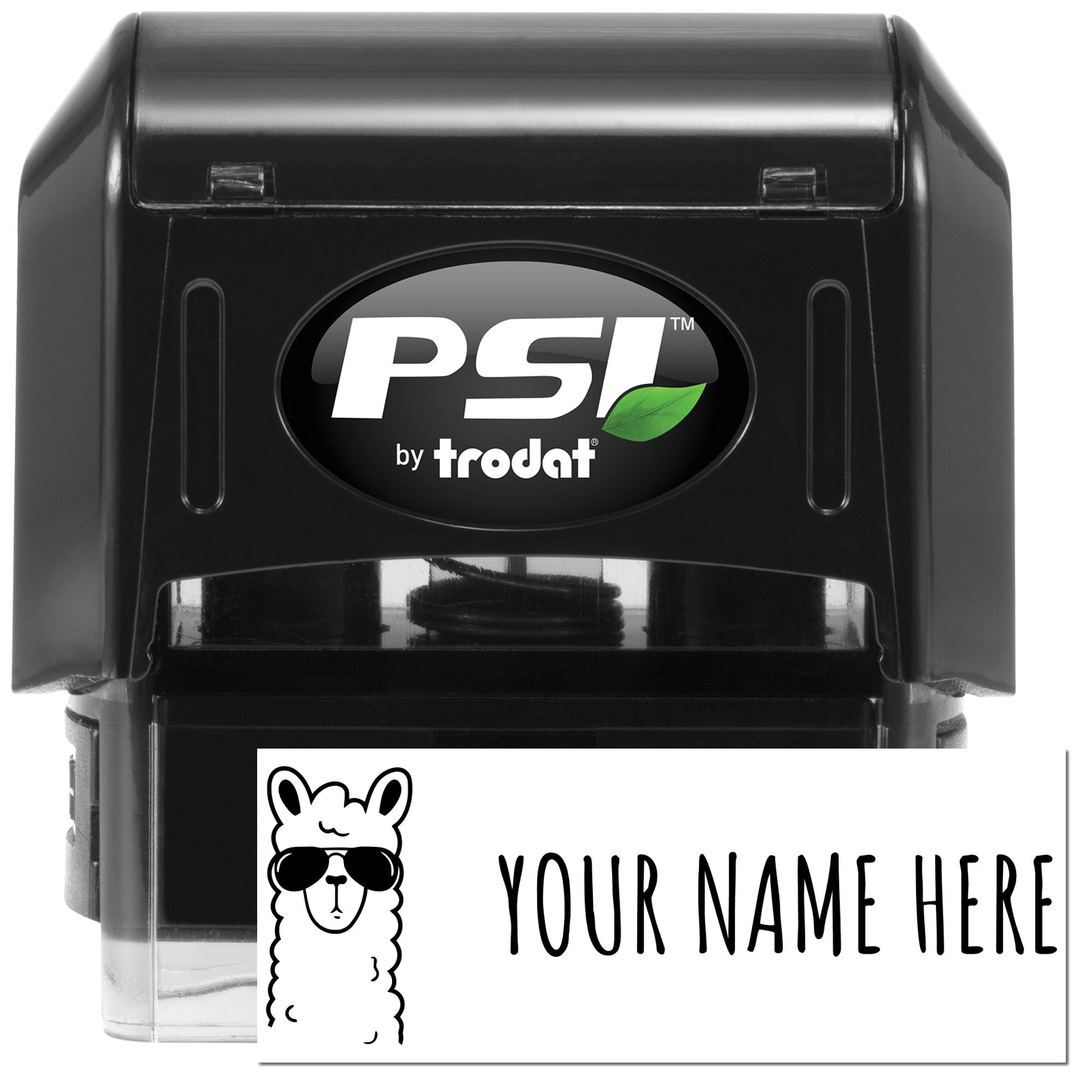 PSI Pre-Inked Cool Llama Personalized Name Stamp - Engineer Seal Stamps