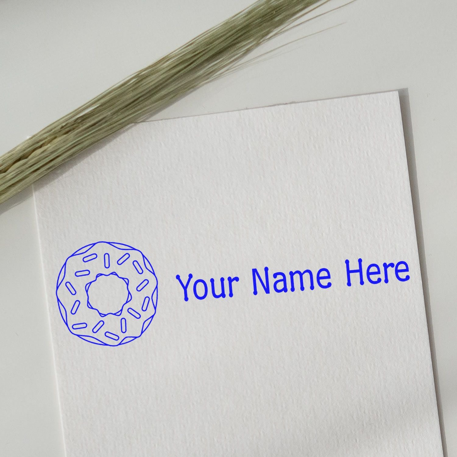 Wood Handle Donut Delight Personalized Name Rubber Stamp - Engineer Seal Stamps