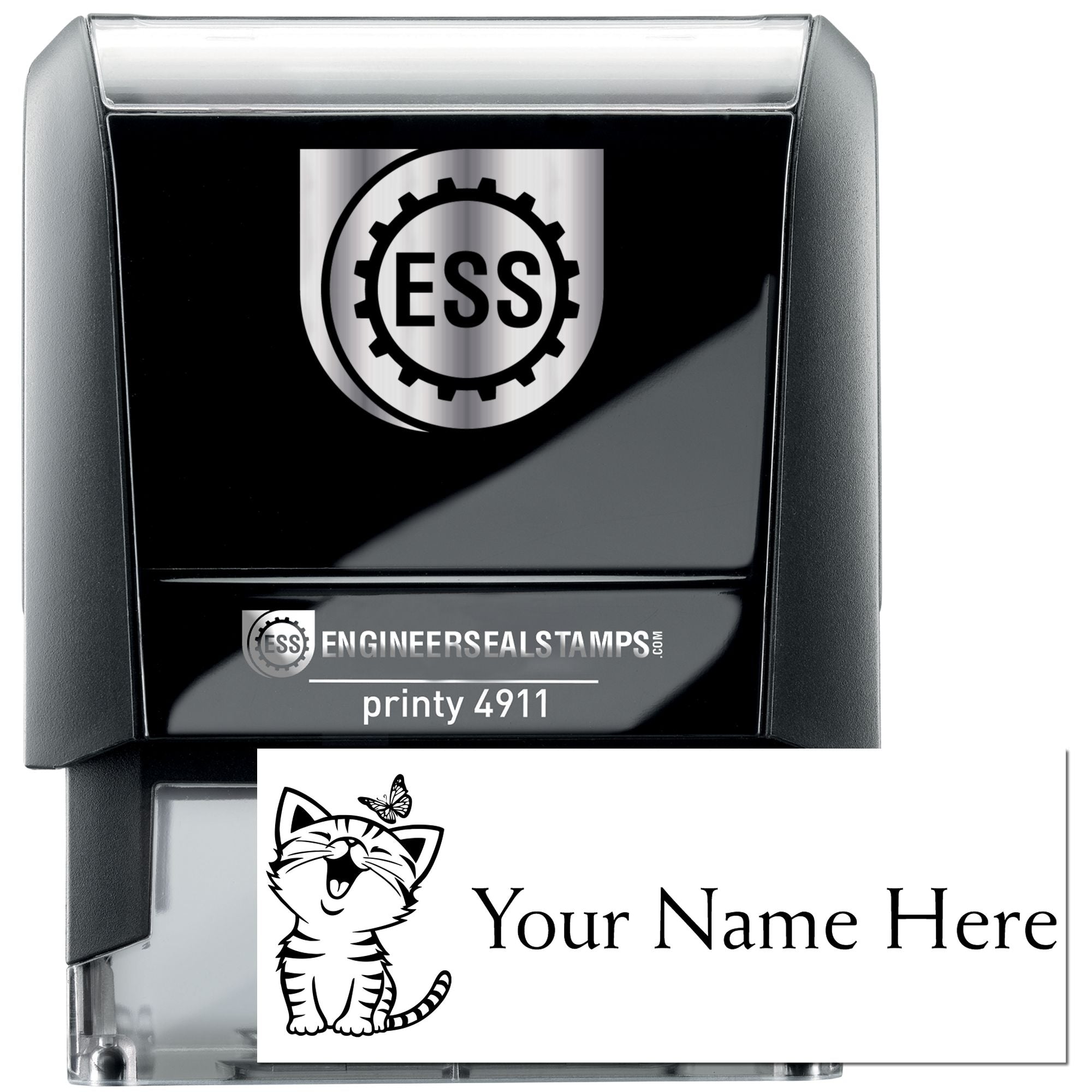 Self-Inking Kitten Joy Personalized Ink Stamper - Engineer Seal Stamps