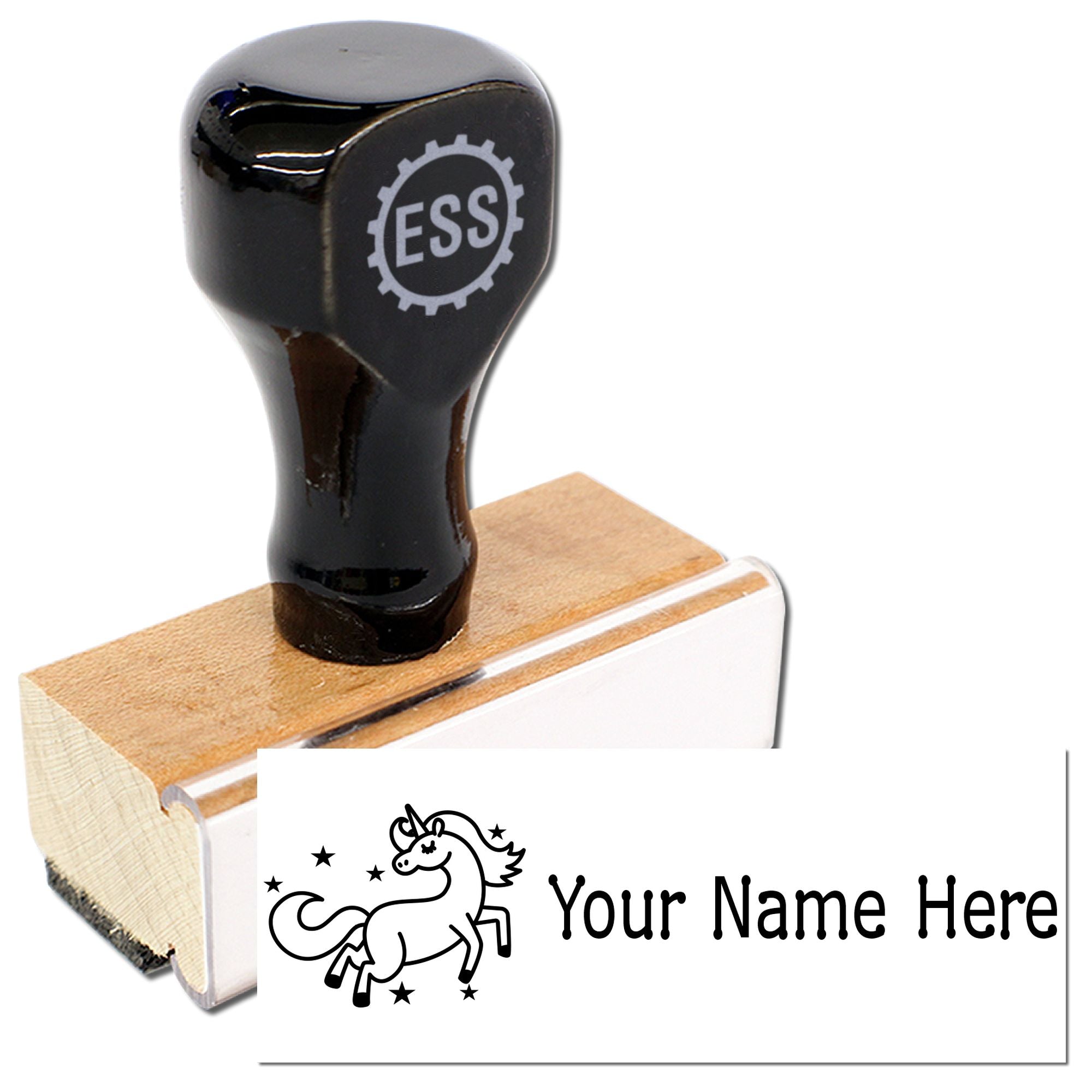 Wood Handle Starry Unicorn Dream Custom Inked Stamp
