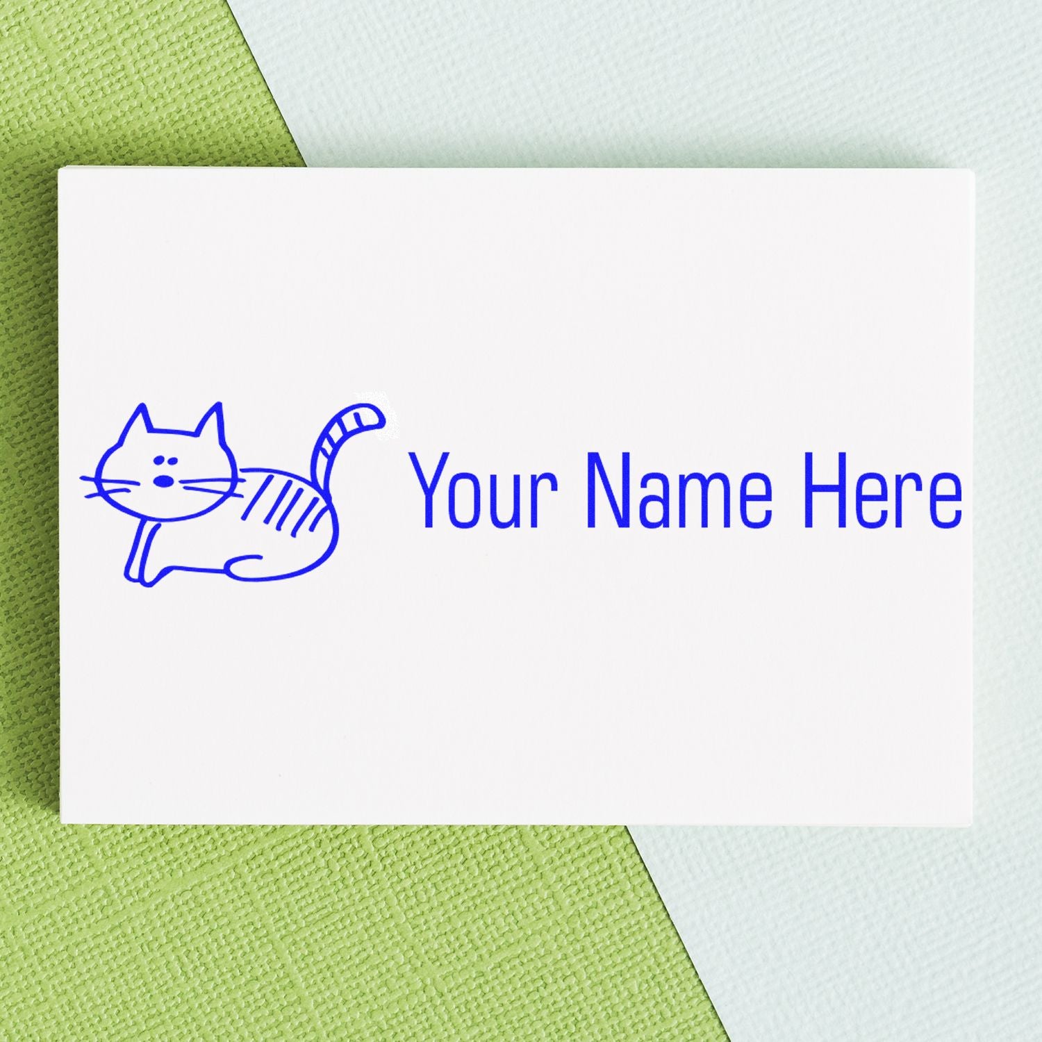 Slim Pre-Inked Curious Kitty Custom Inked Stamper