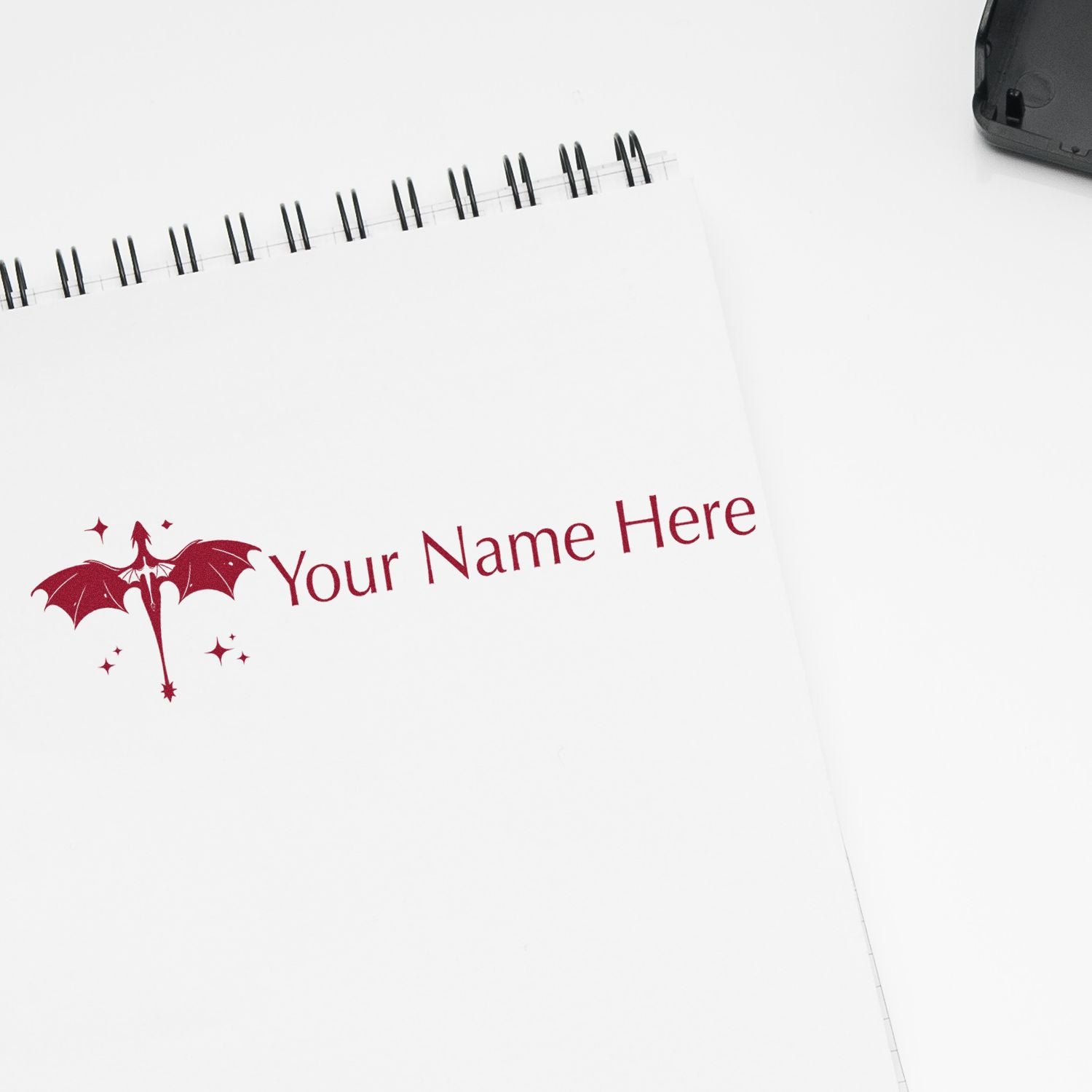 Self-Inking Enchanted Dragon Customized Name Stamp