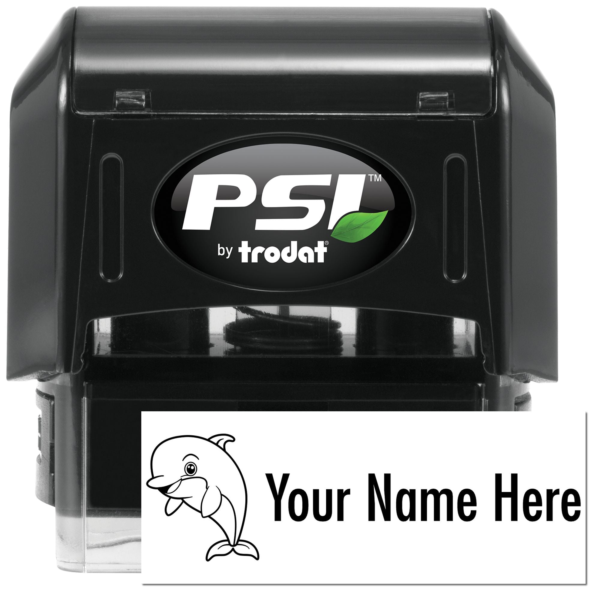 PSI Pre-Inked Dolphin Delight Customized Name Stamper - Engineer Seal Stamps