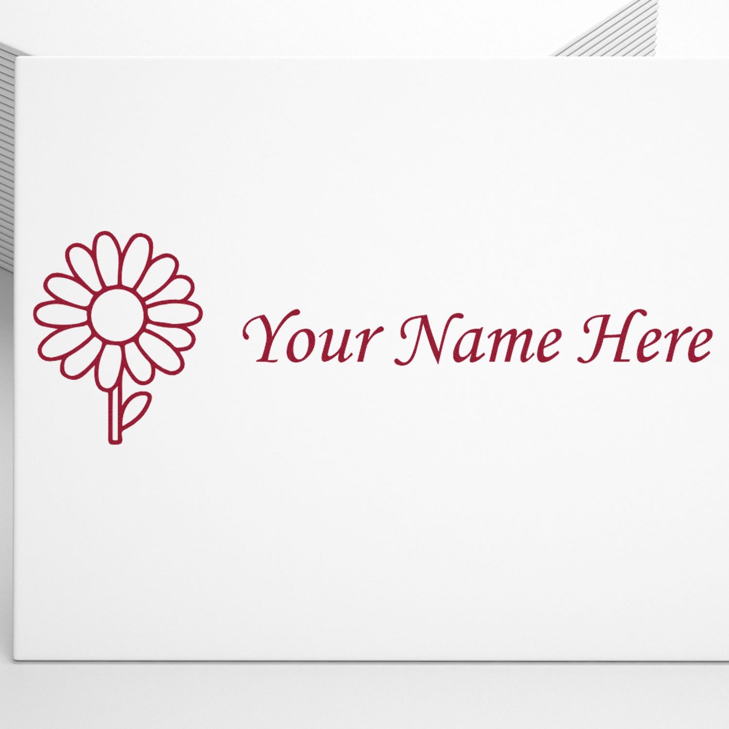 Wood Handle Daisy Delight Customized Ink Stamp - Engineer Seal Stamps