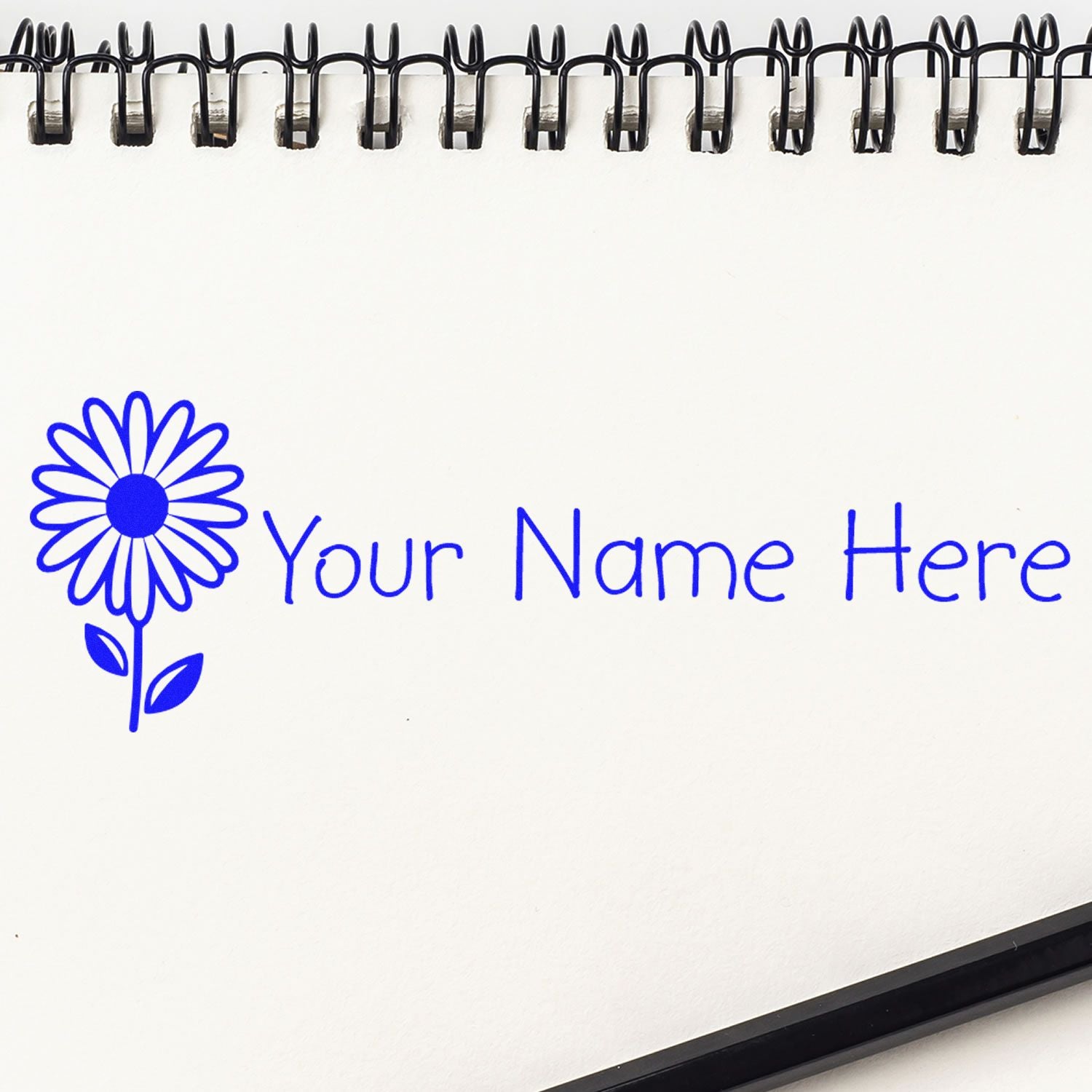 Self-Inking Sunny Daisy Customized Ink Stamper - Engineer Seal Stamps