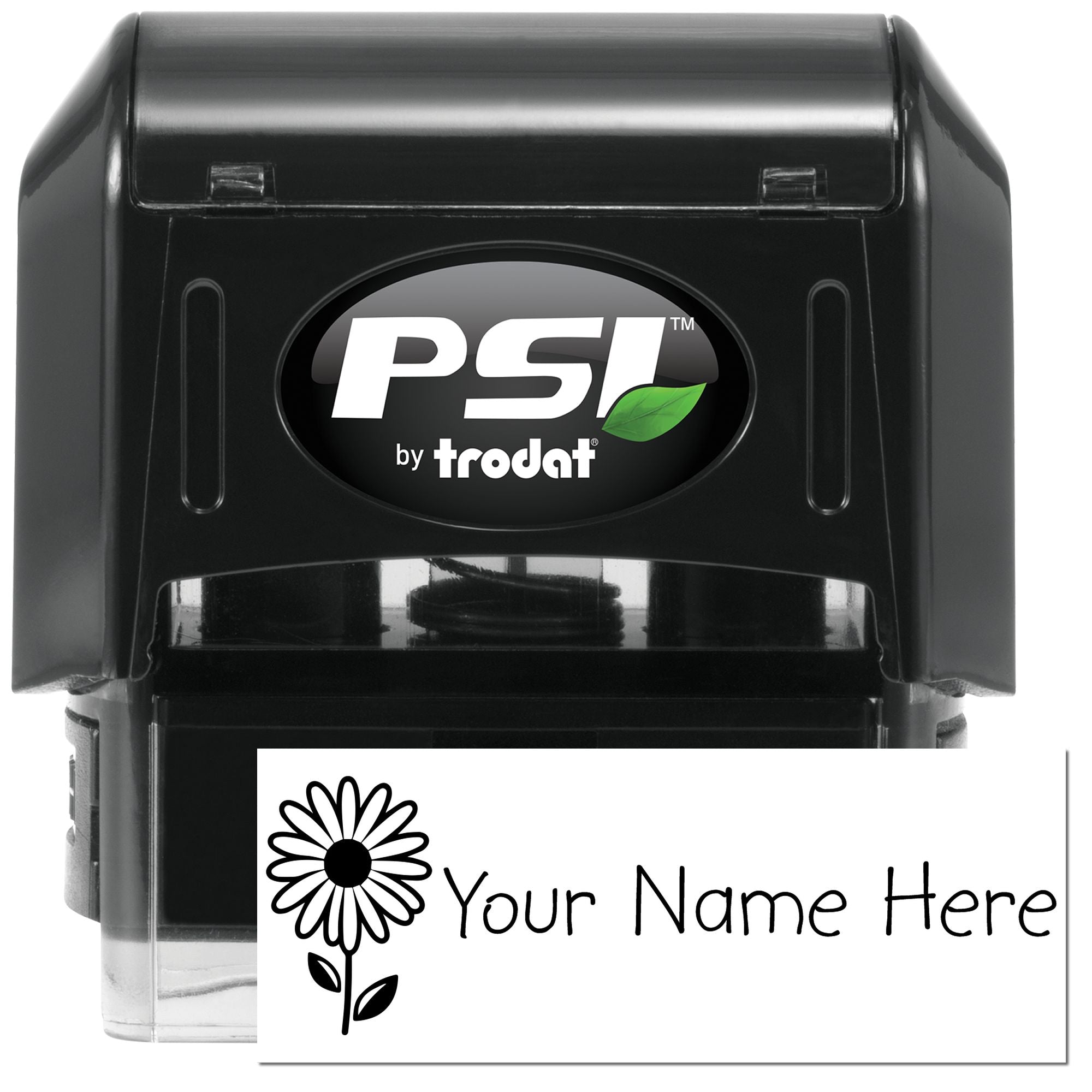 PSI Pre-Inked Sunny Daisy Customized Ink Stamper - Engineer Seal Stamps