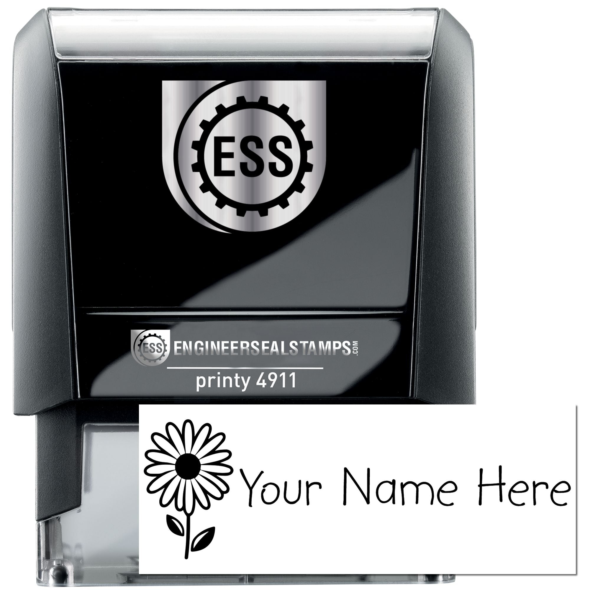 Self-Inking Sunny Daisy Customized Ink Stamper - Engineer Seal Stamps