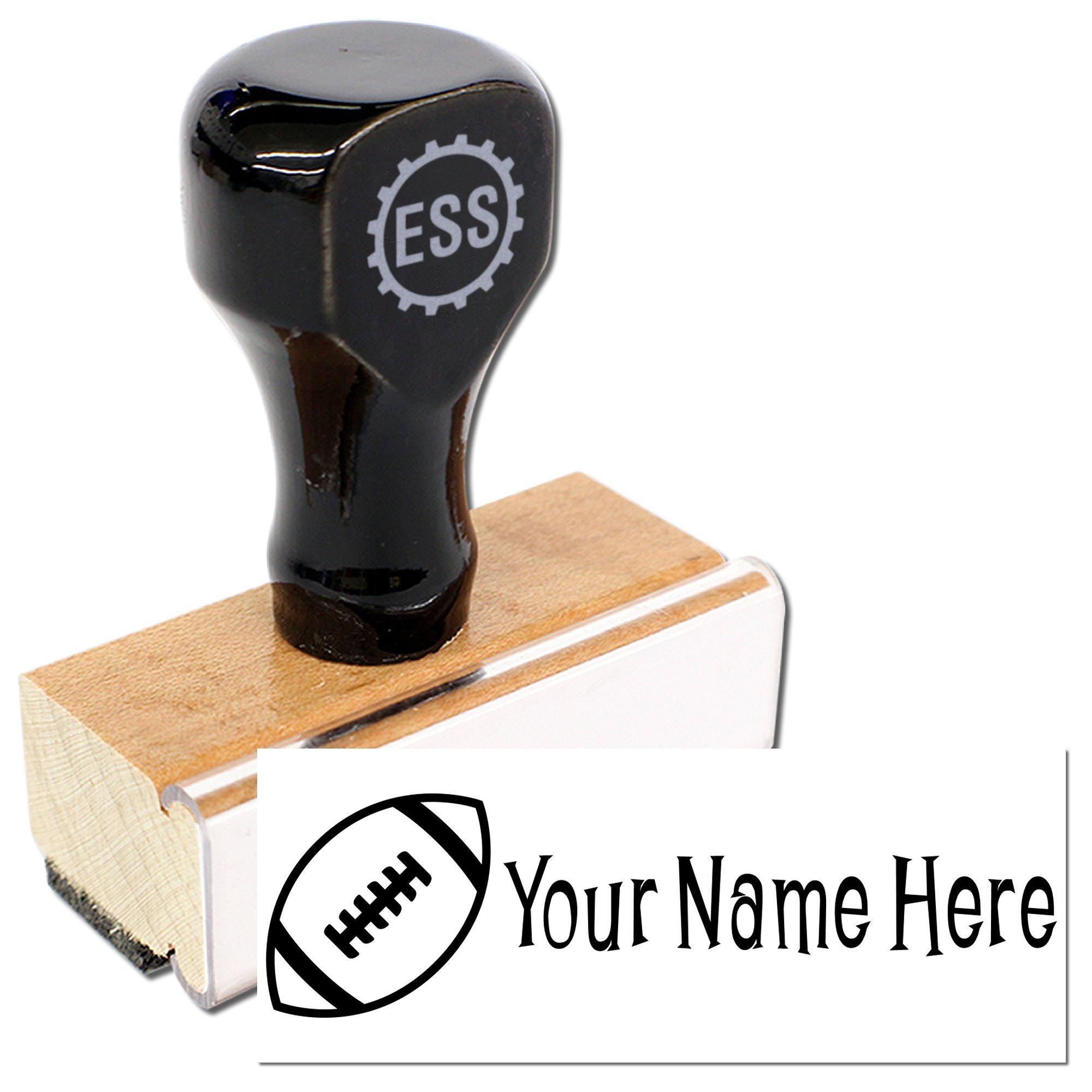 Wood Handle Touchdown Handmade Signature Rubber Stamp