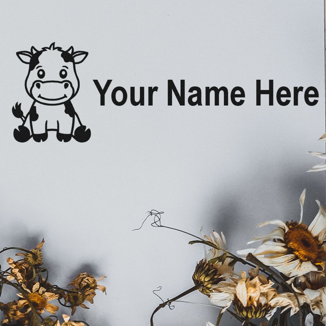 Wood Handle Moo Moo Customize Name Stamp - Engineer Seal Stamps