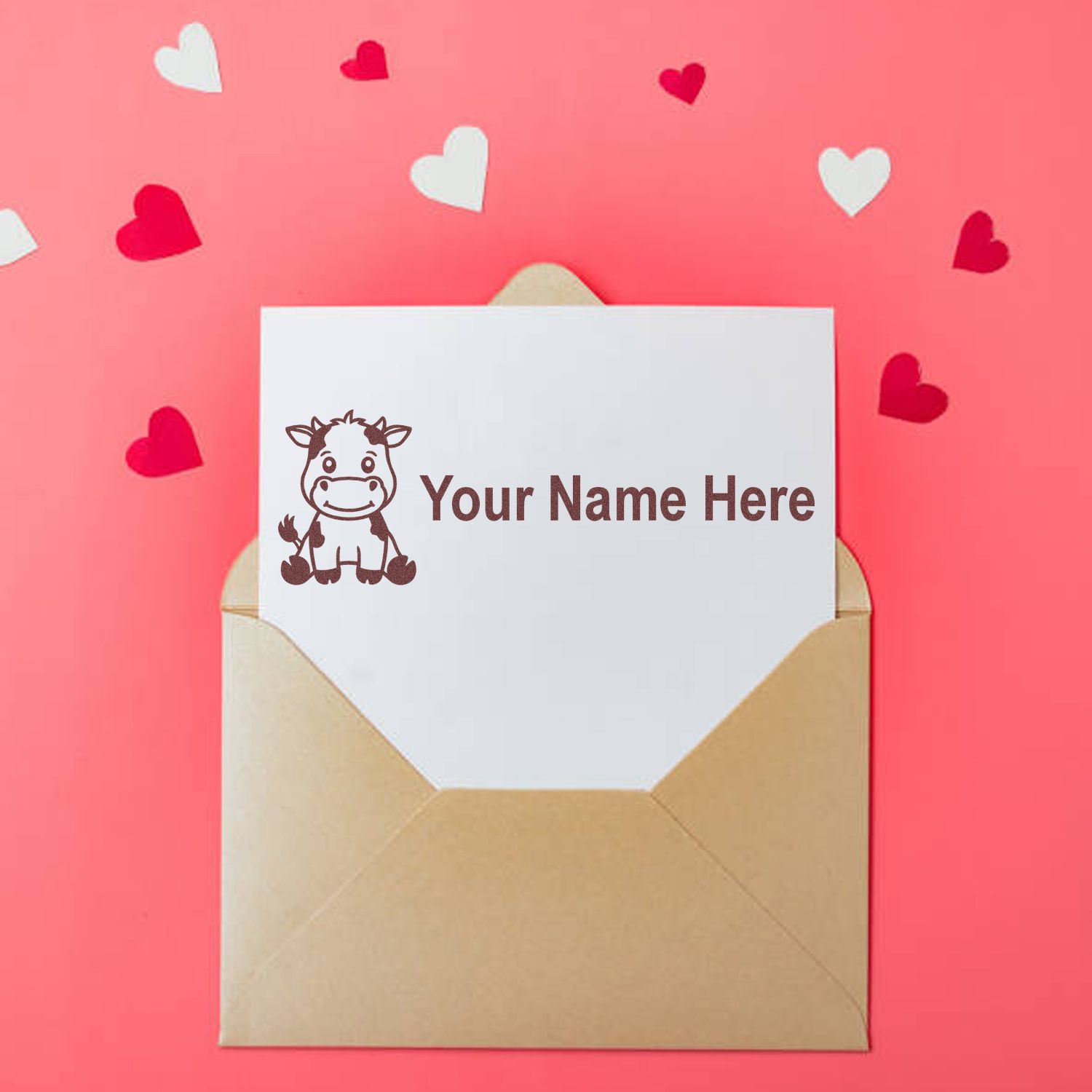 Wood Handle Moo Moo Customize Name Stamp - Engineer Seal Stamps
