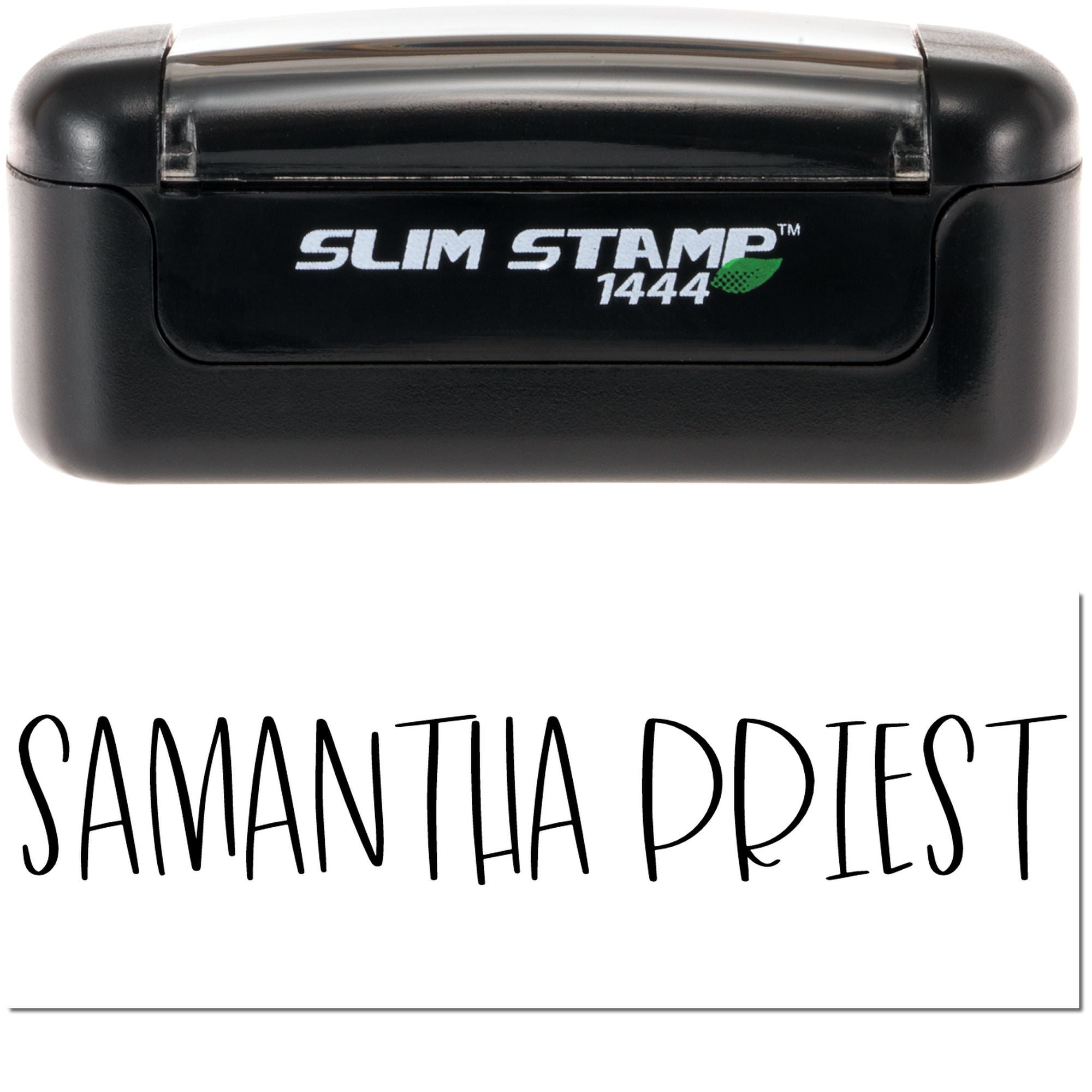 Slim Pre-Inked Charismatic Sans Business Name Stamp