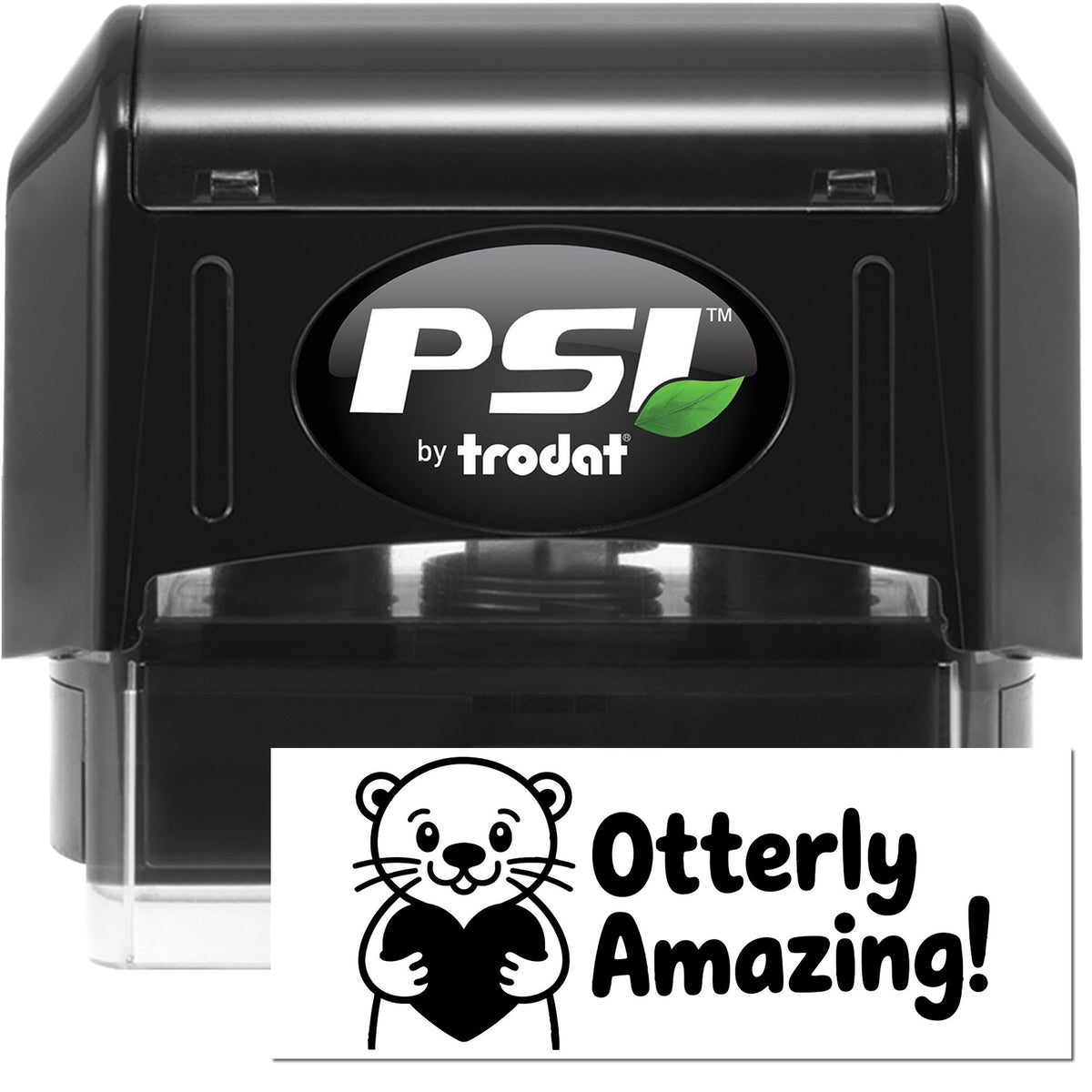 Trodat You're Pi-Riffic Math Teacher feedback pre-inked stamp with black ink, featuring a fun mathematical pun design.