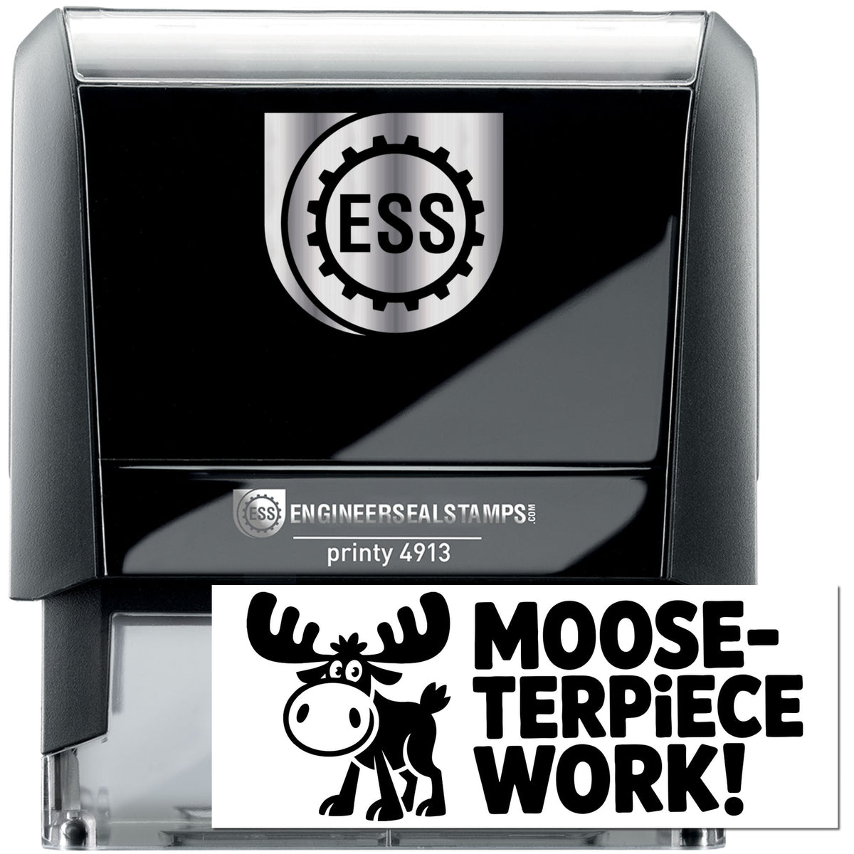 Black self-inking otter teacher stamp by Trodat, featuring a playful otter design for fun classroom or office use.