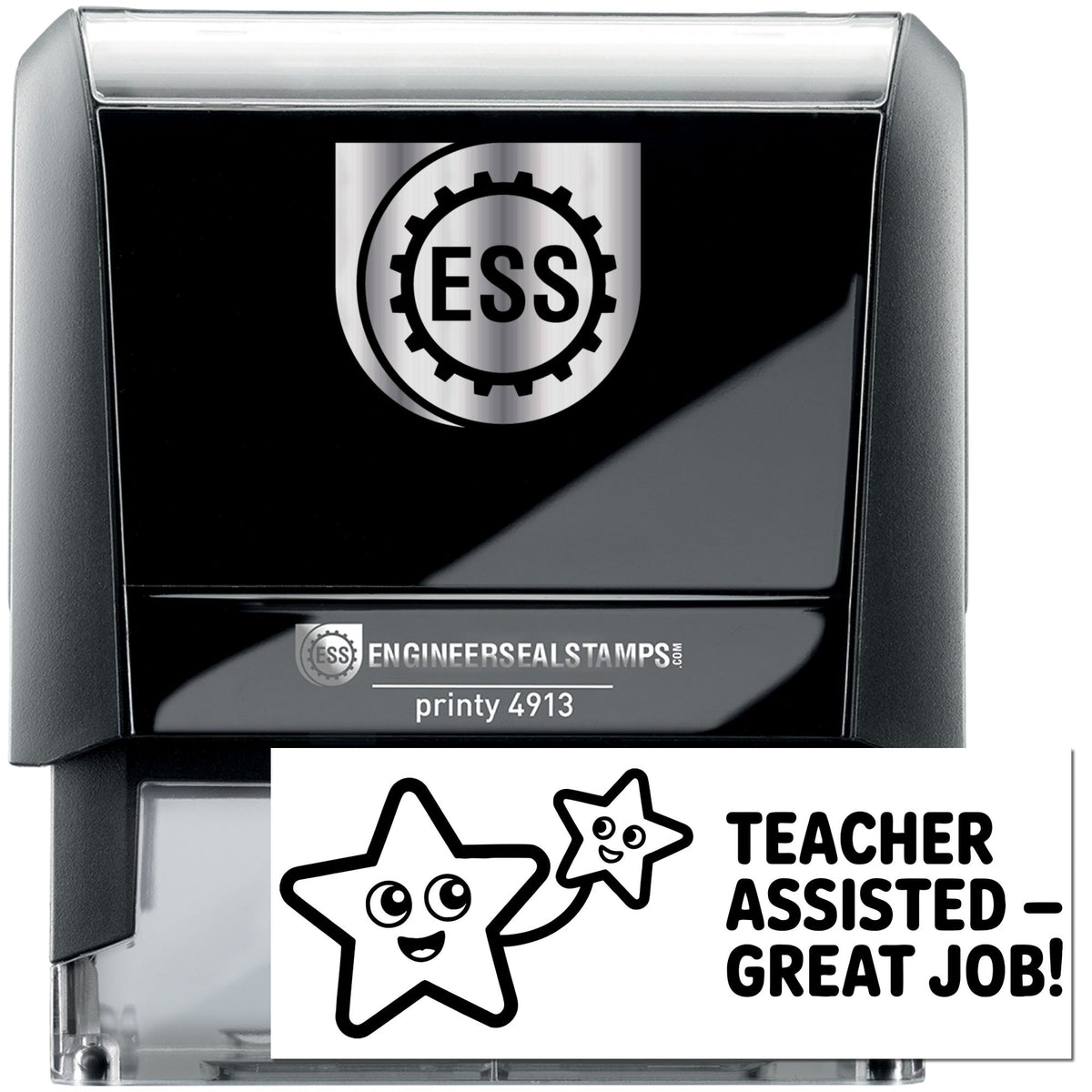 Trodat You're Sharp Today teacher grading self-inking stamp in black, featuring a stock stamp design for quick marking.