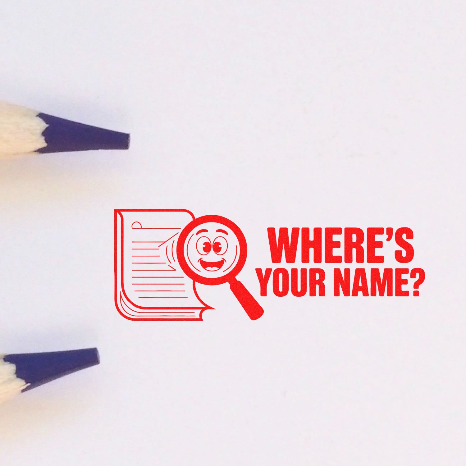 Red stamp and seal logo with magnifying glass over a document and bold text WHERES YOUR NAME? on white background.