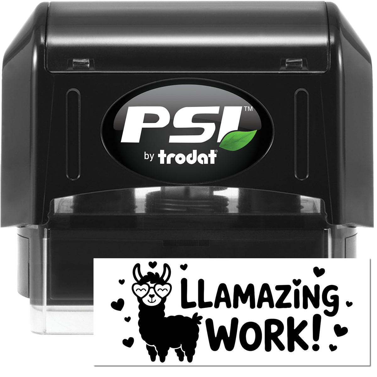 Trodat Feedback Wanted Your Name custom pre-inked teacher stamp with black ink, featuring a stock design on a white background.