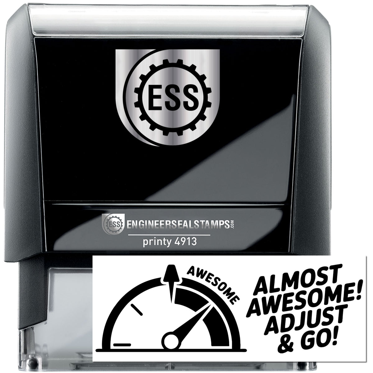 Trodat Smarty Pants Teacher Self-Inking Praise Stamp in black with "Excellent Job" text, ideal for classroom recognition.