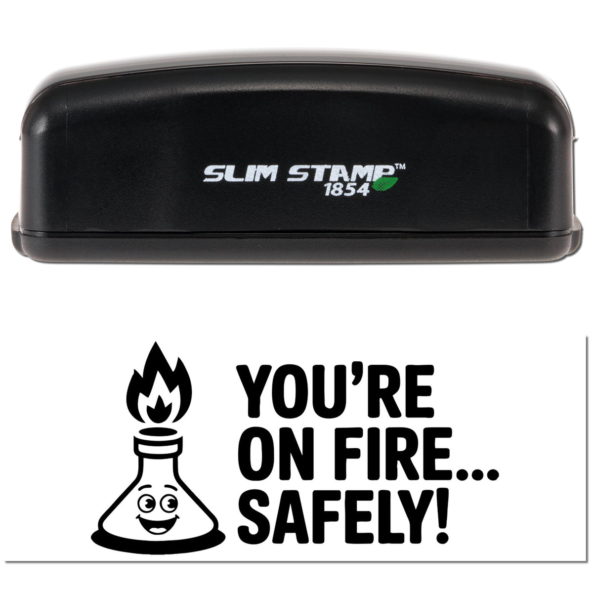 Trodat Cute This Needs More Time alarm clock teacher stamp in black ink, pre-inked stock stamp for educational use