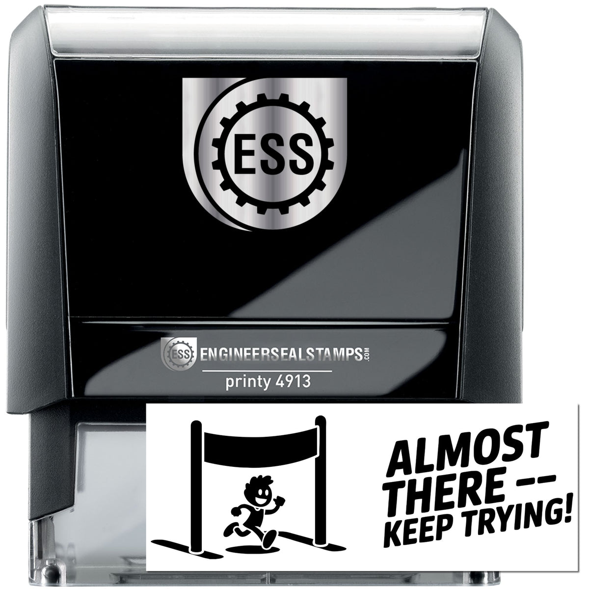 Trodat Motivational Teacher Hedge Your Success self-inking stamp with hedgehog design for inspiring messages on documents.